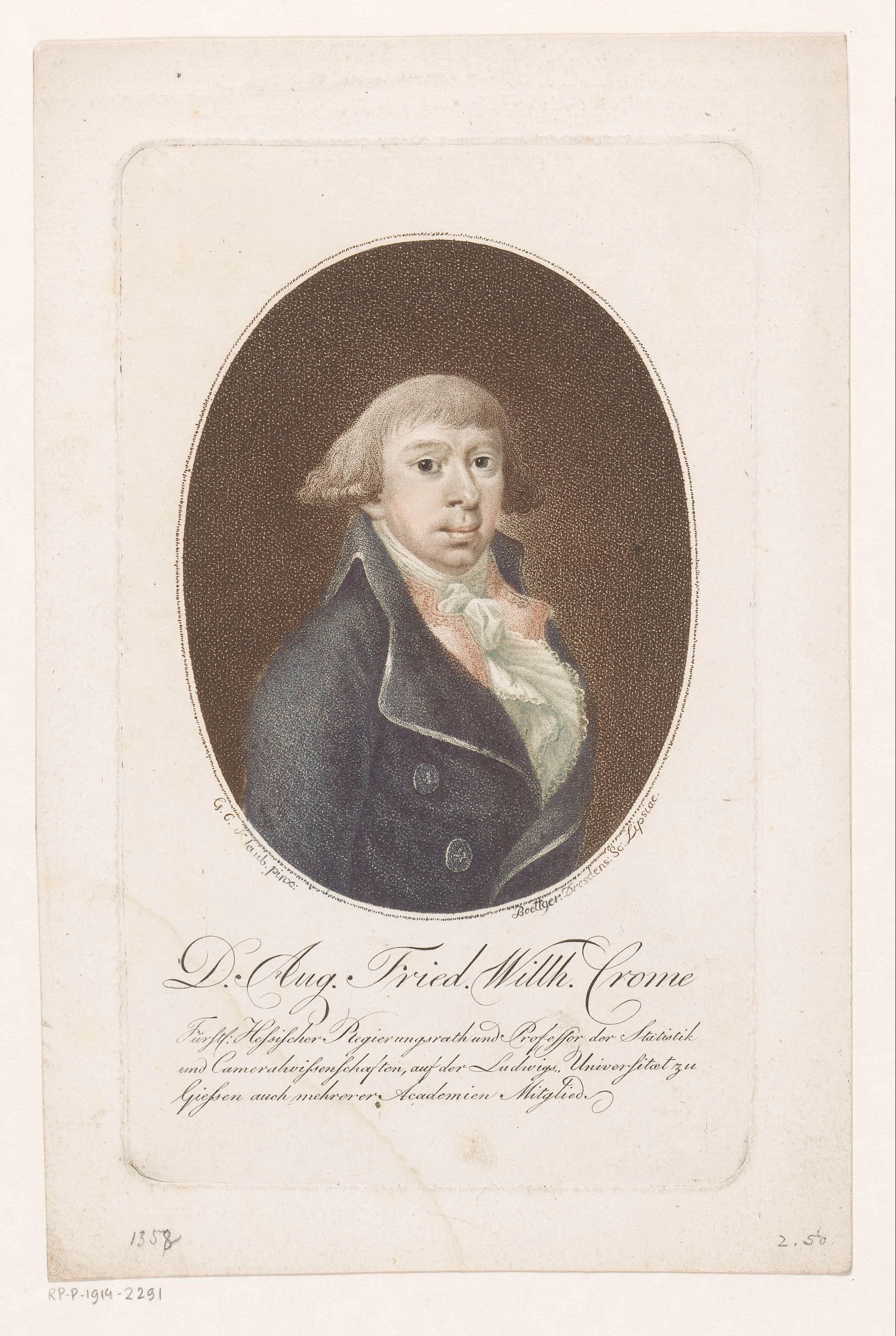 Portret van August Friedrich Wilhelm Crome