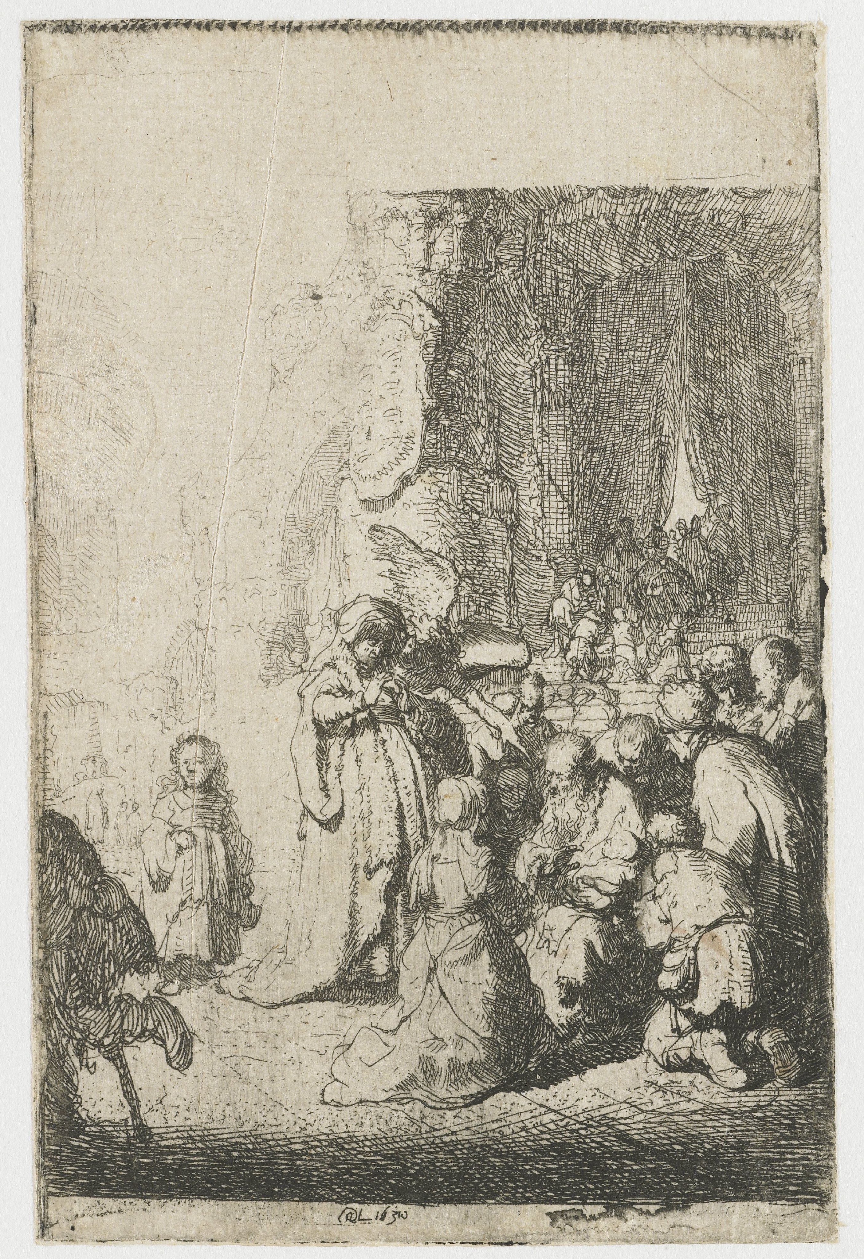Presentation in the temple with the angel: small plate