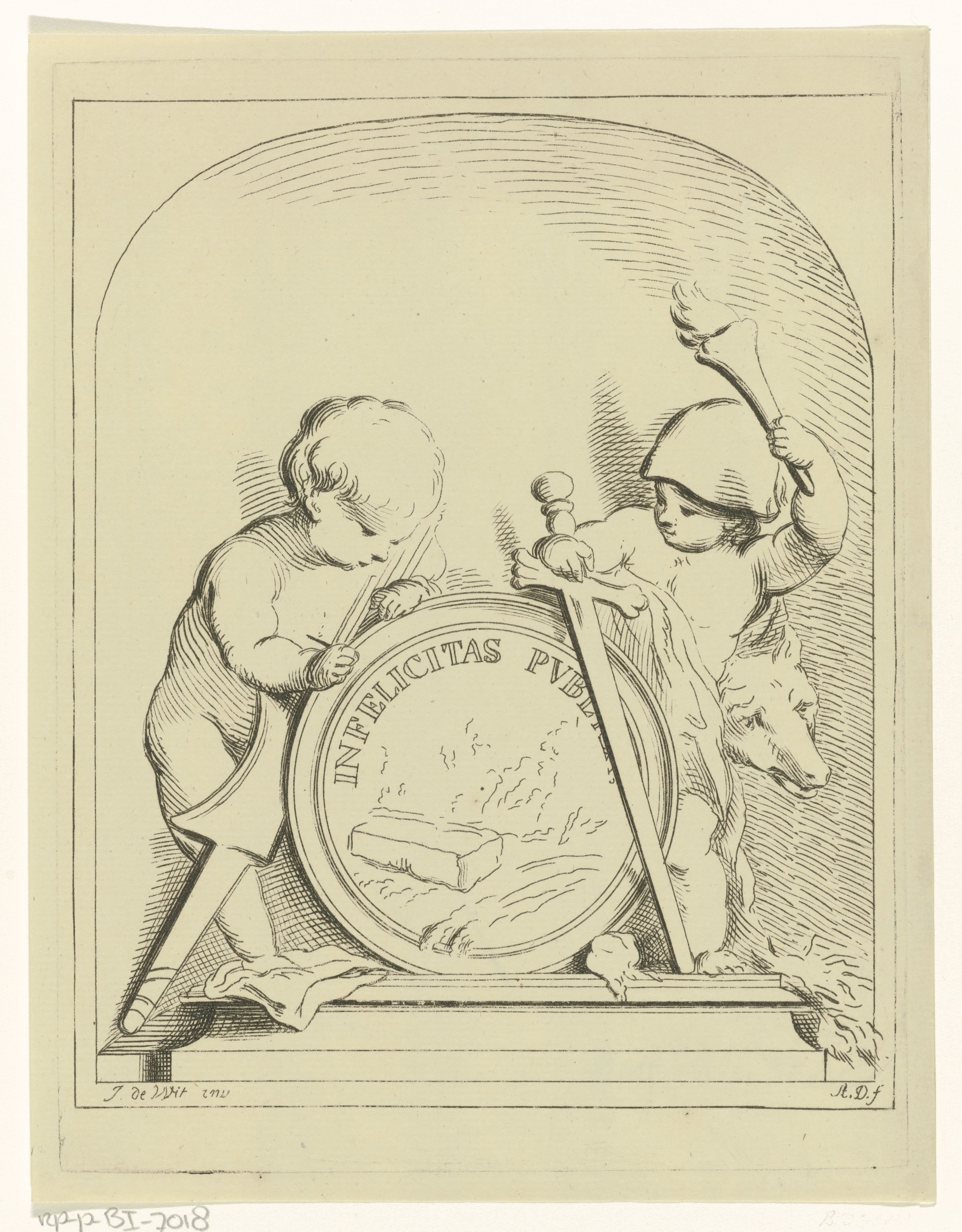 Allegorie met twee putti