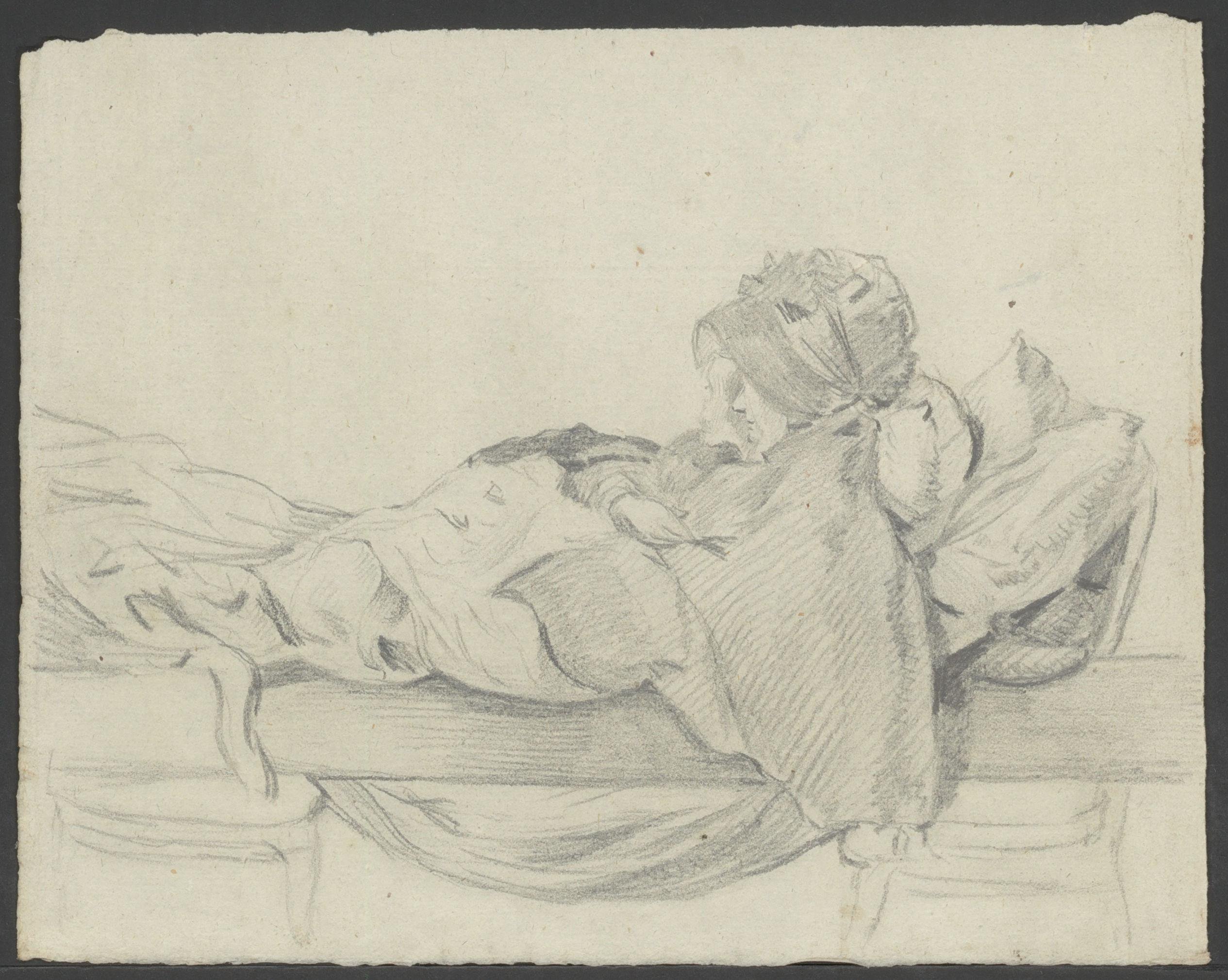 Slapende vrouw in bed