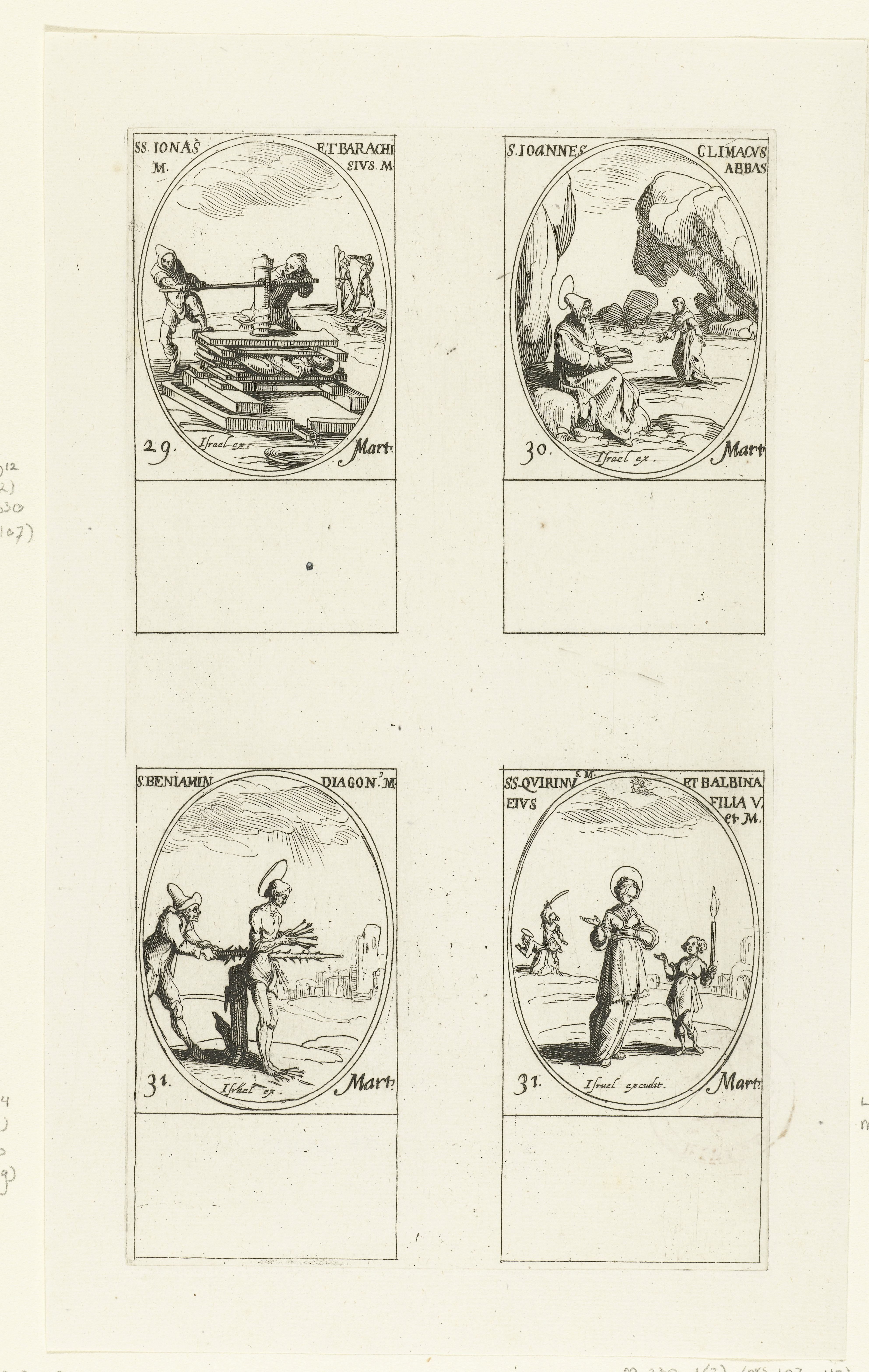 Heilige Jonas en Heilige Barachisius van Perzië, Heilige Johannes Climacus, Heilige Benjamin van Koerdistan, Heilige Quirinus van Neuss en Heilige Balbina van Rome (29-31 maart)