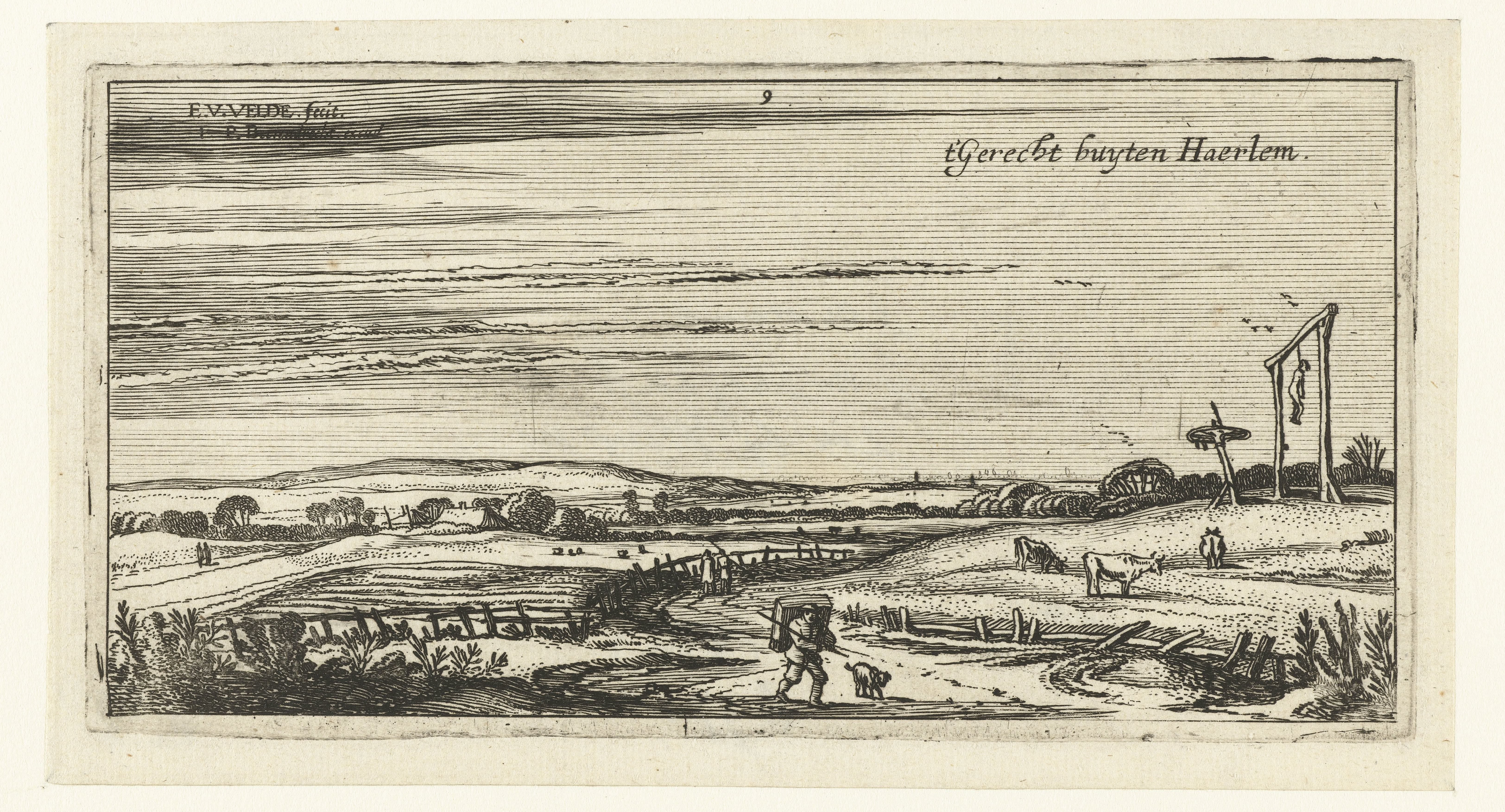 Landschap met galgenveld bij Haarlem