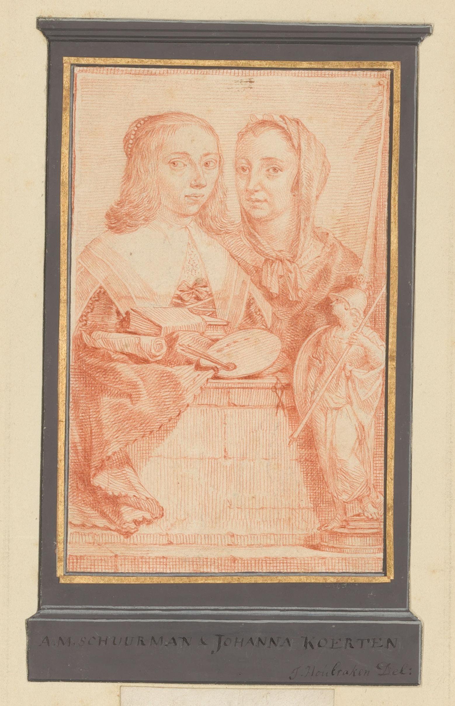 Dubbelportret van Anna Maria van Schurman en Johanna Koerten