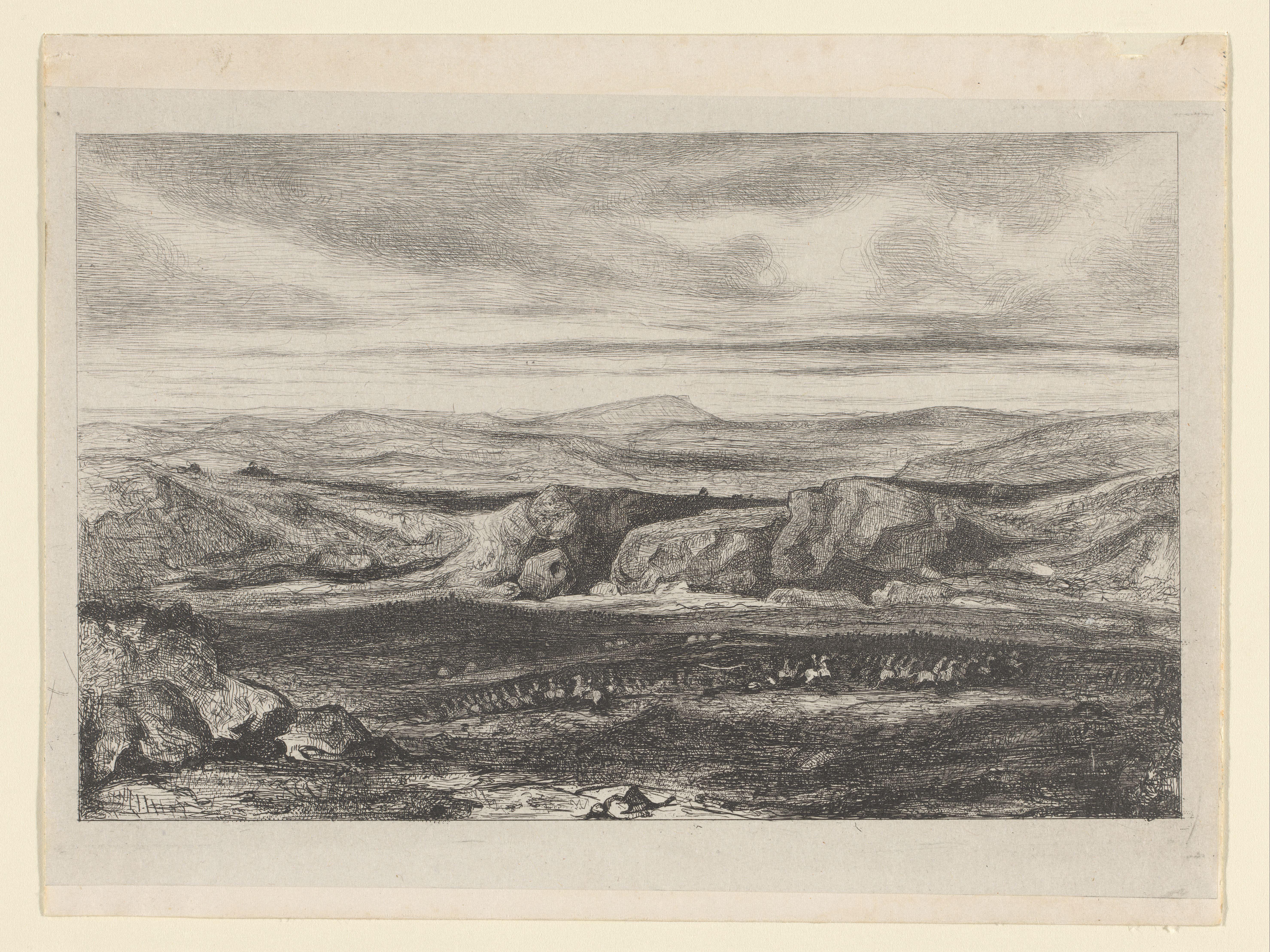 Landschap met veldslag