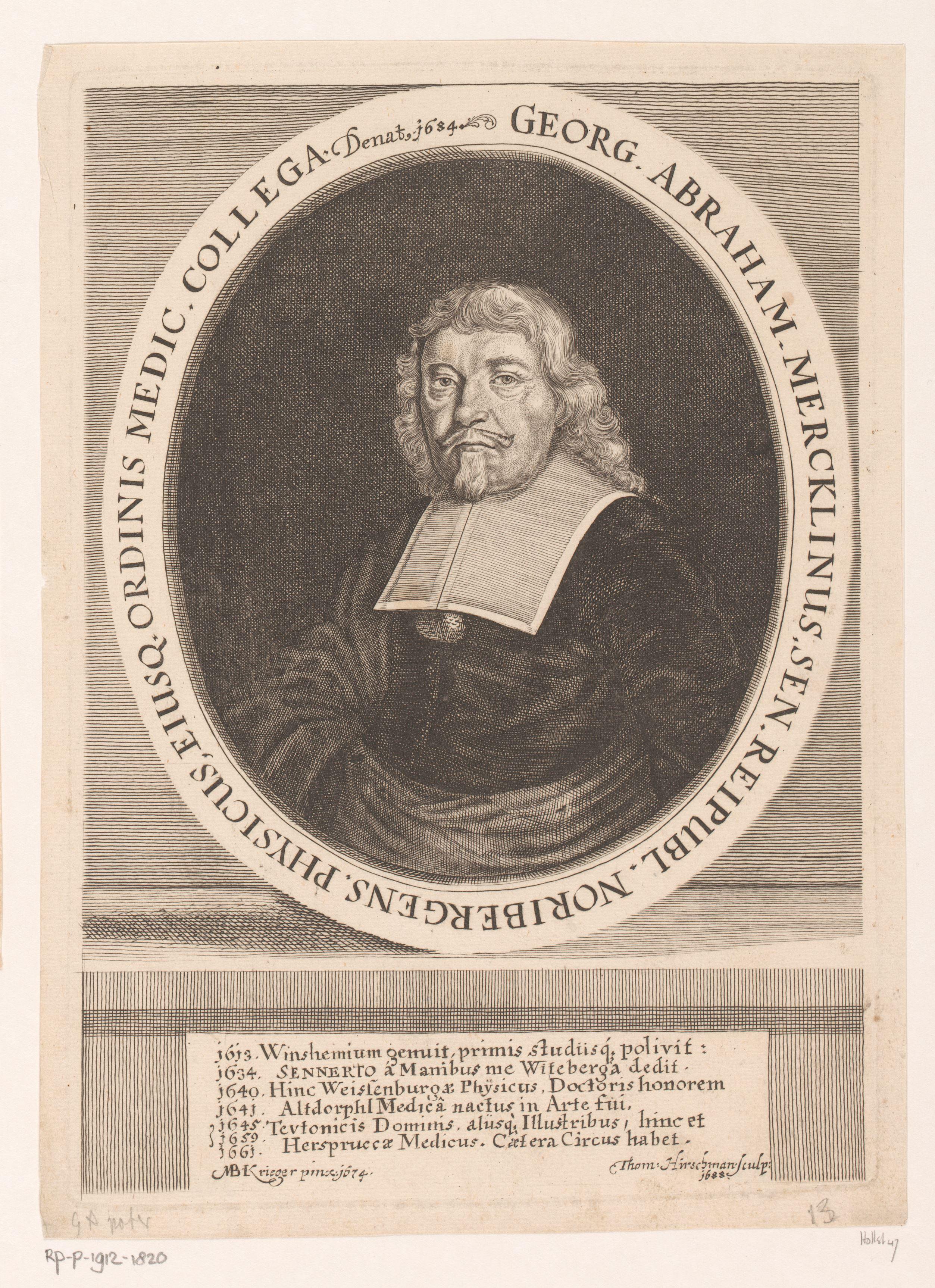 Portret van Georg Abraham Merklein