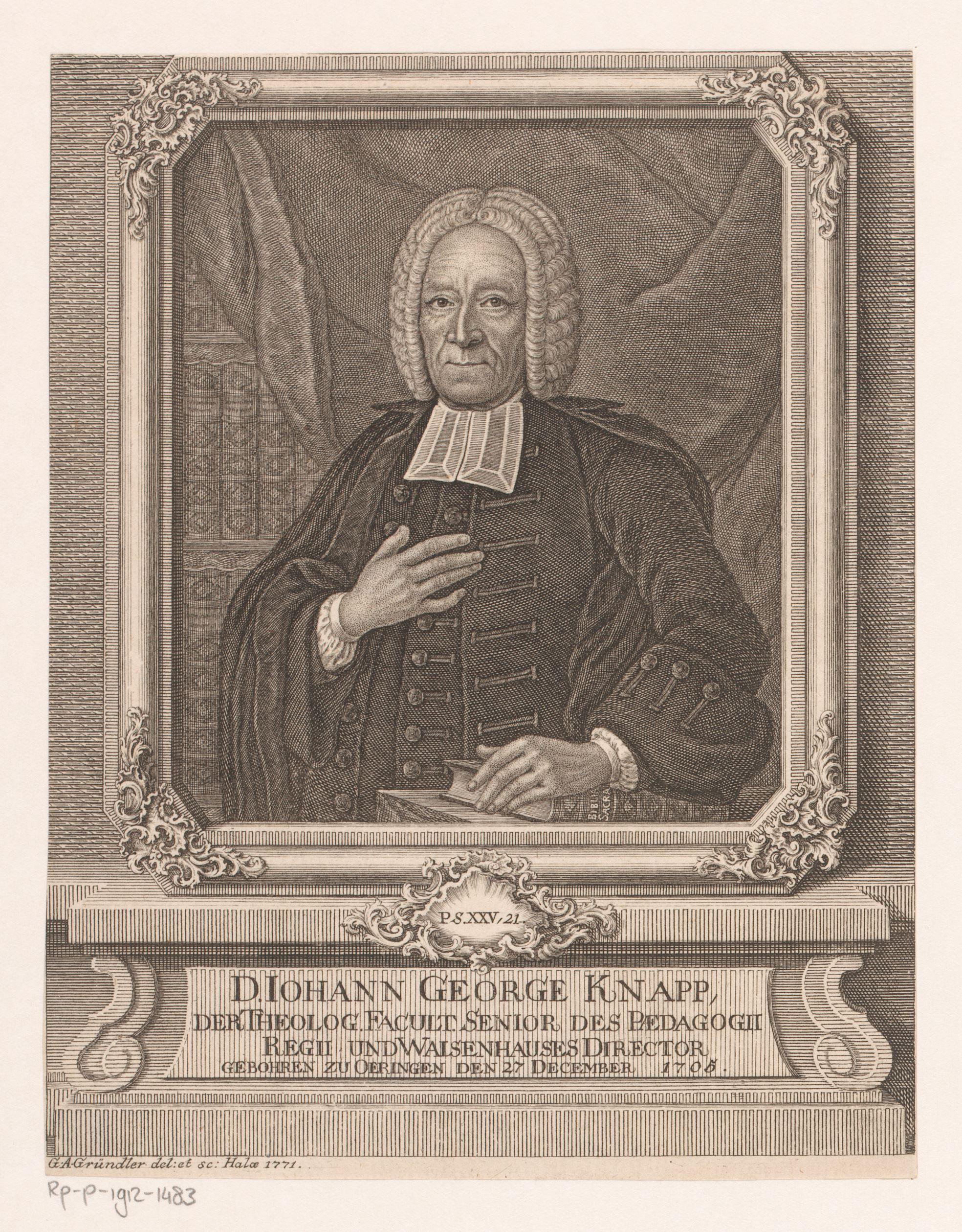 Portret van Johann Georg Knapp