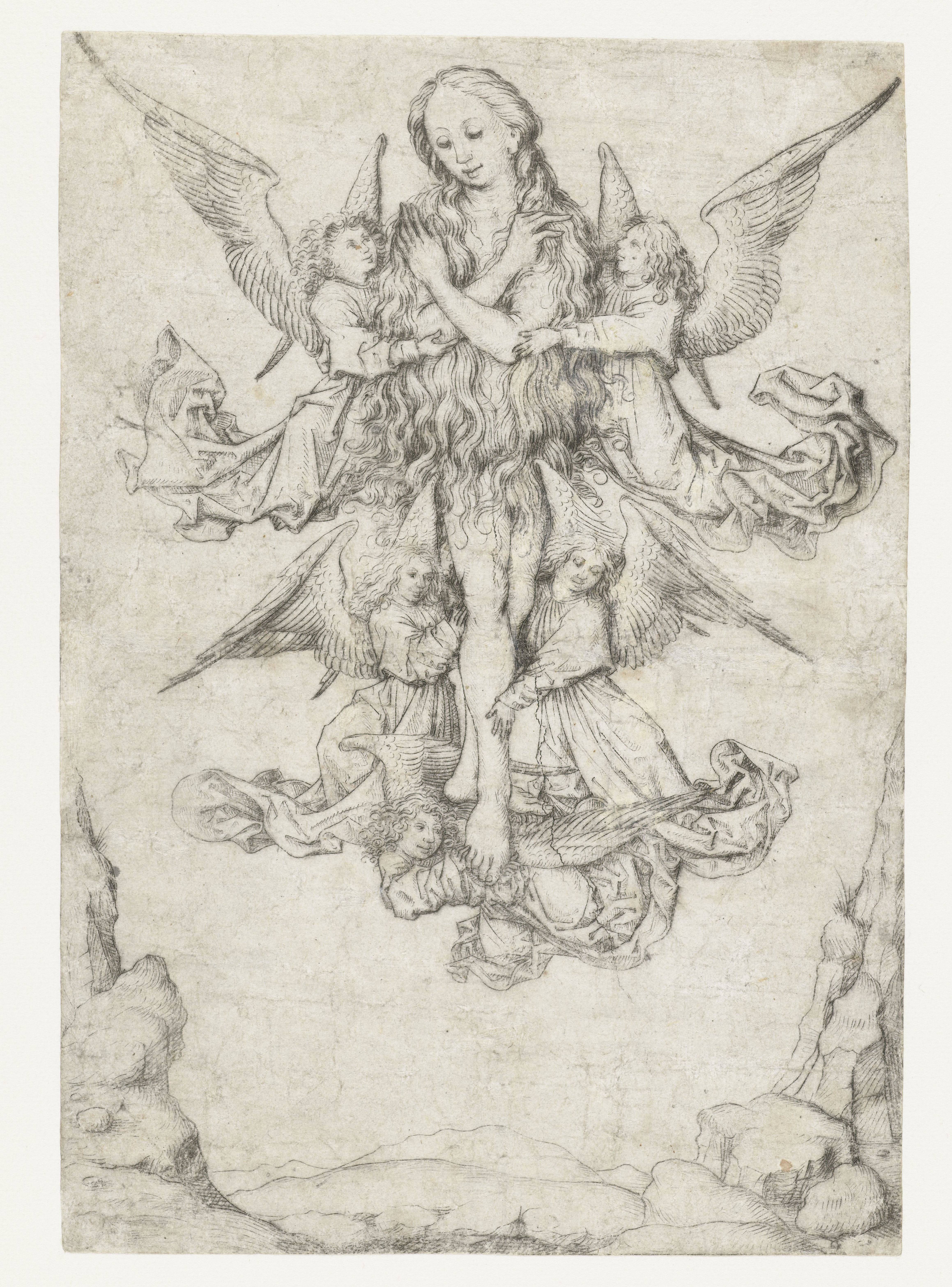 De elevatie van de H. Maria Magdalena met vijf engelen