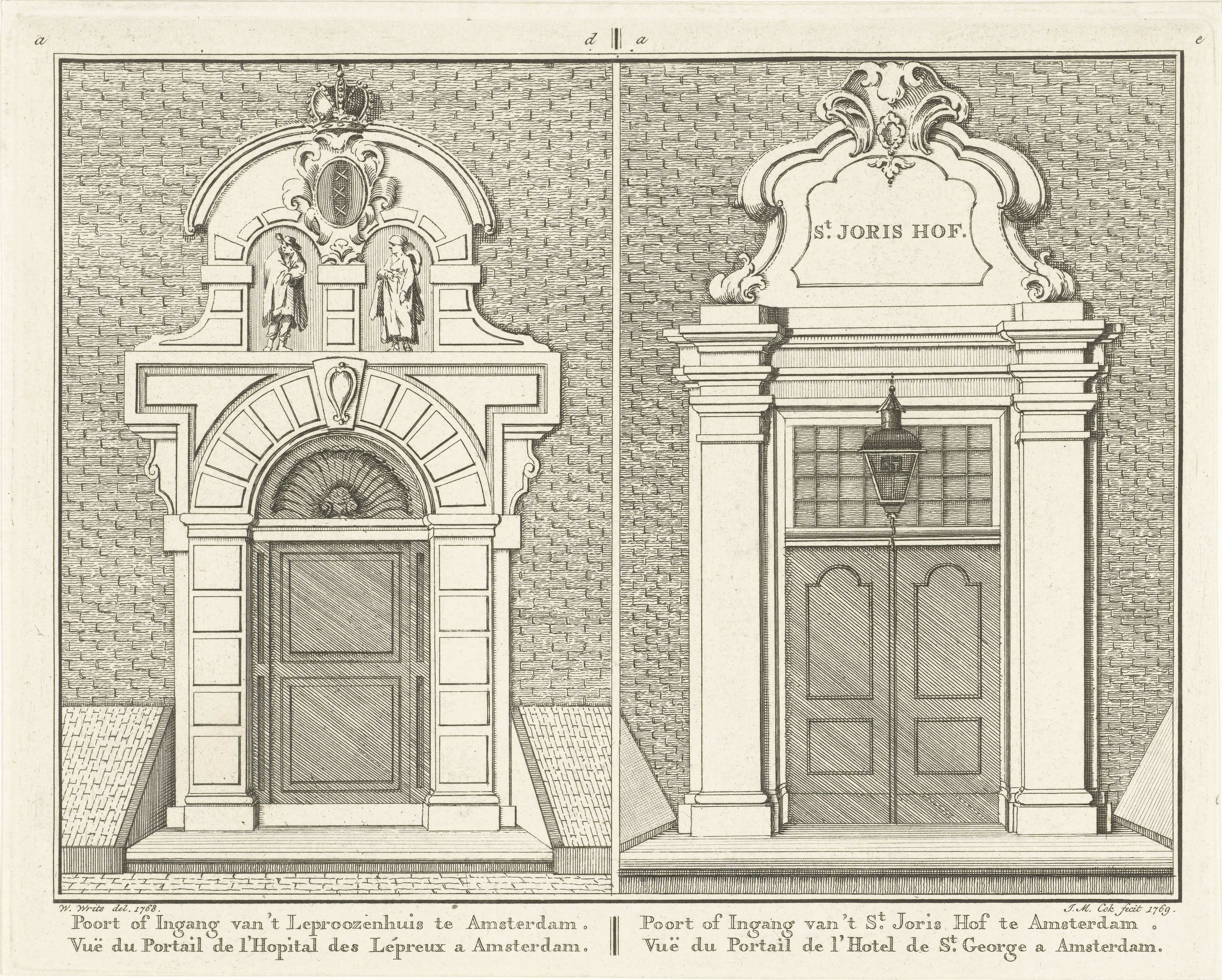 Poort van het Leprozenhuis en van het St. Jorishof te Amsterdam