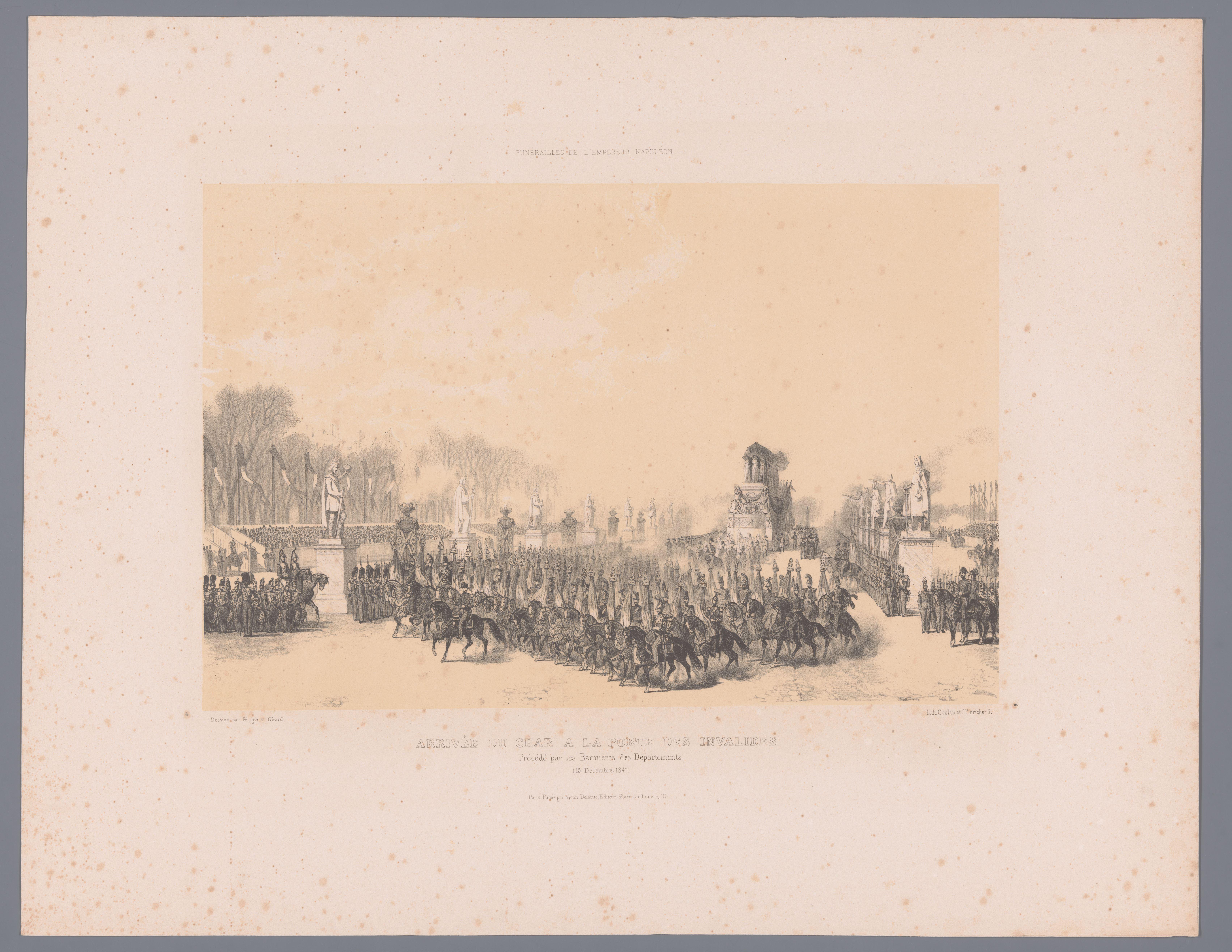 Napoleons rouwstoet arriveert bij het Hôtel des Invalides