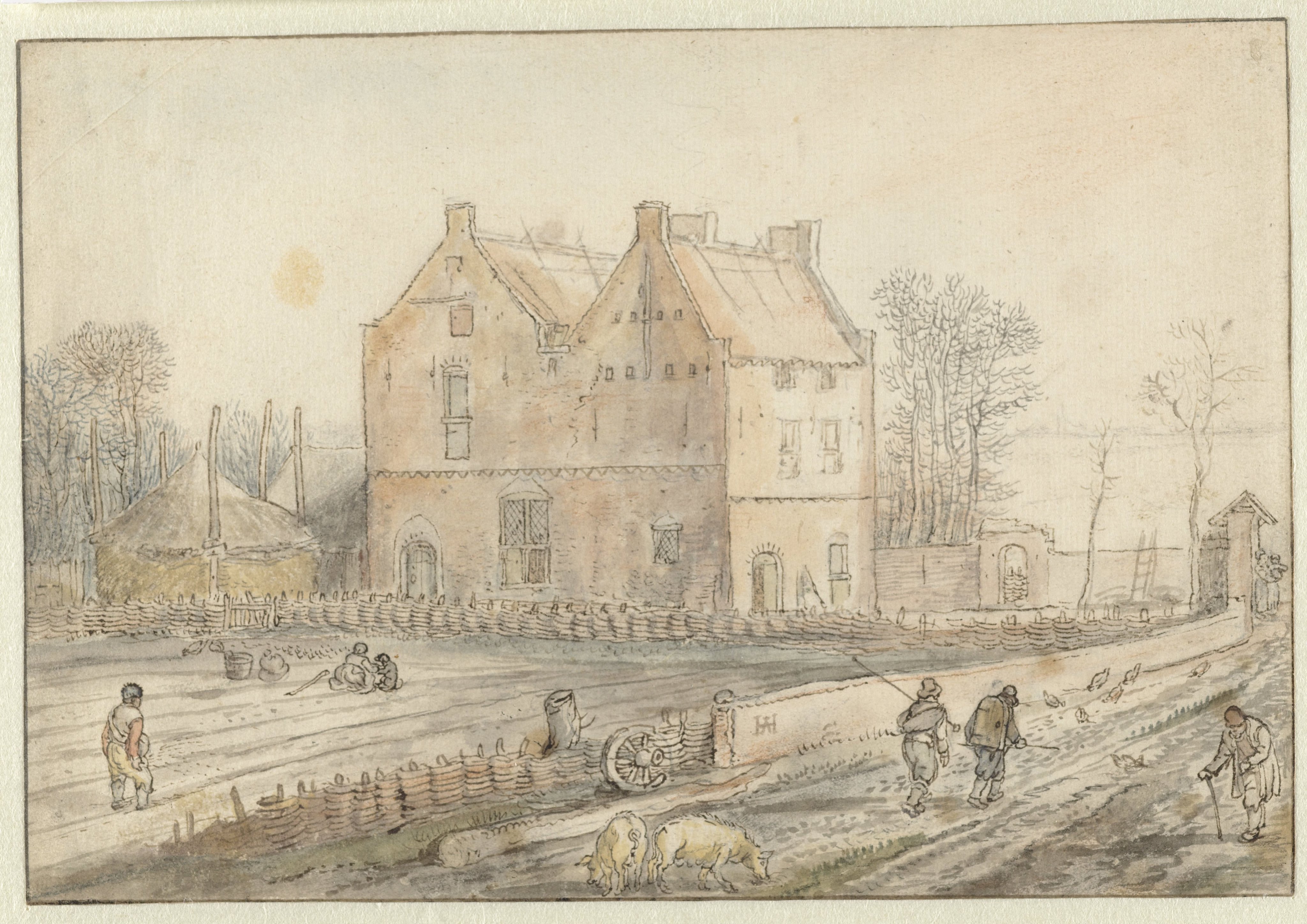 View of a Country House with Sowers in the Field
