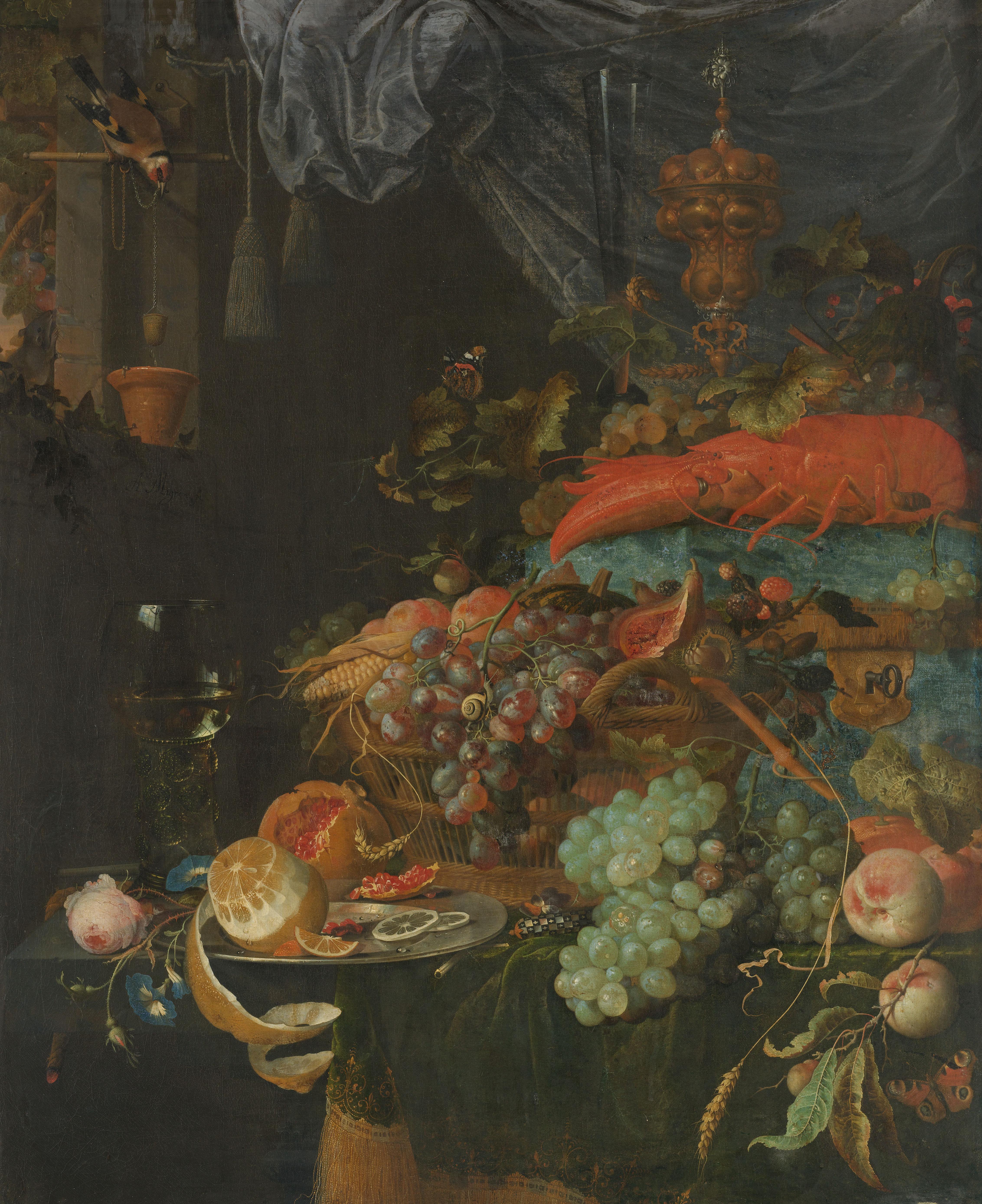 Still Life with Fruit and a Goldfinch
