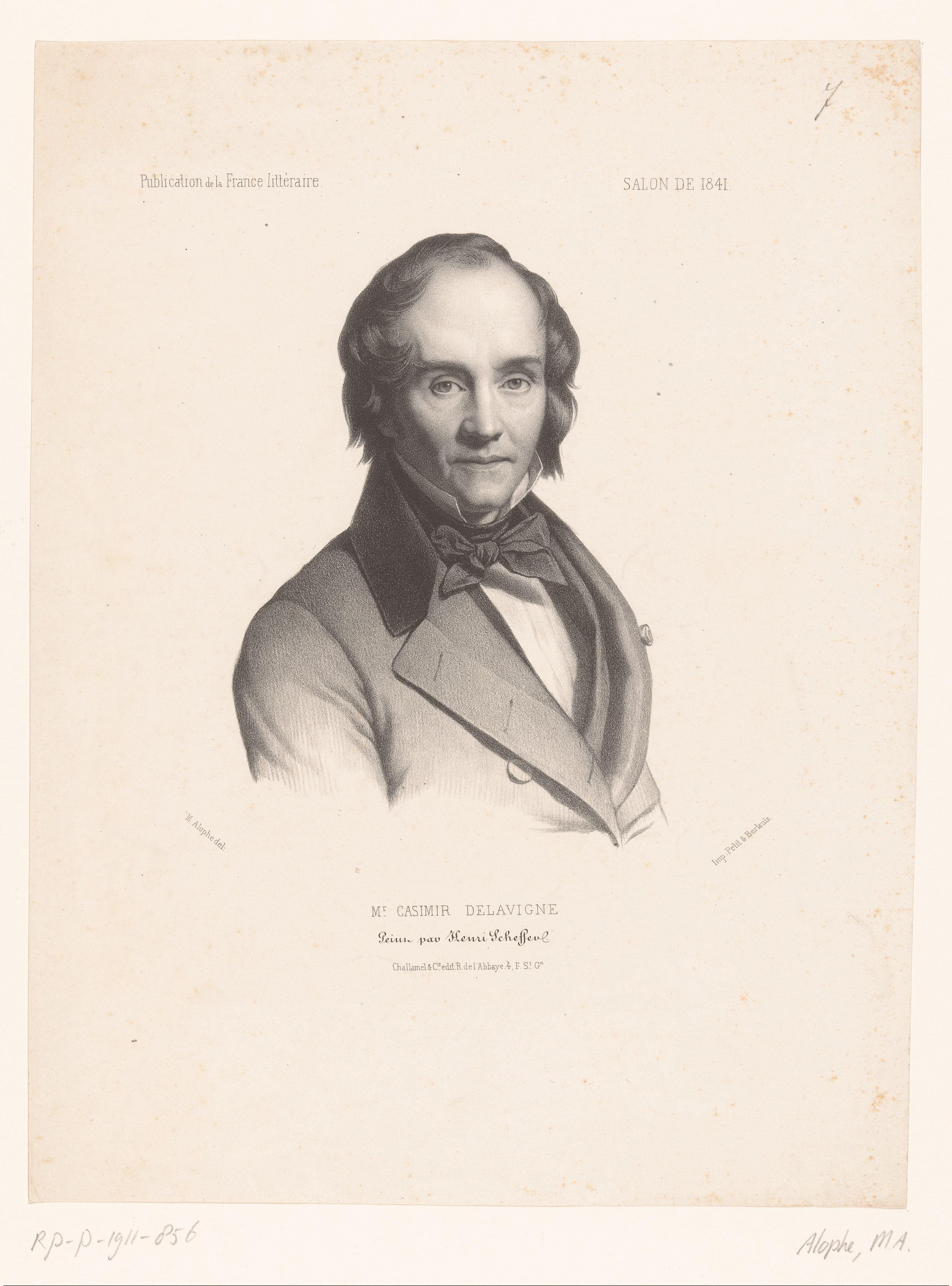 Portret van de dichter Casimir Delavigne