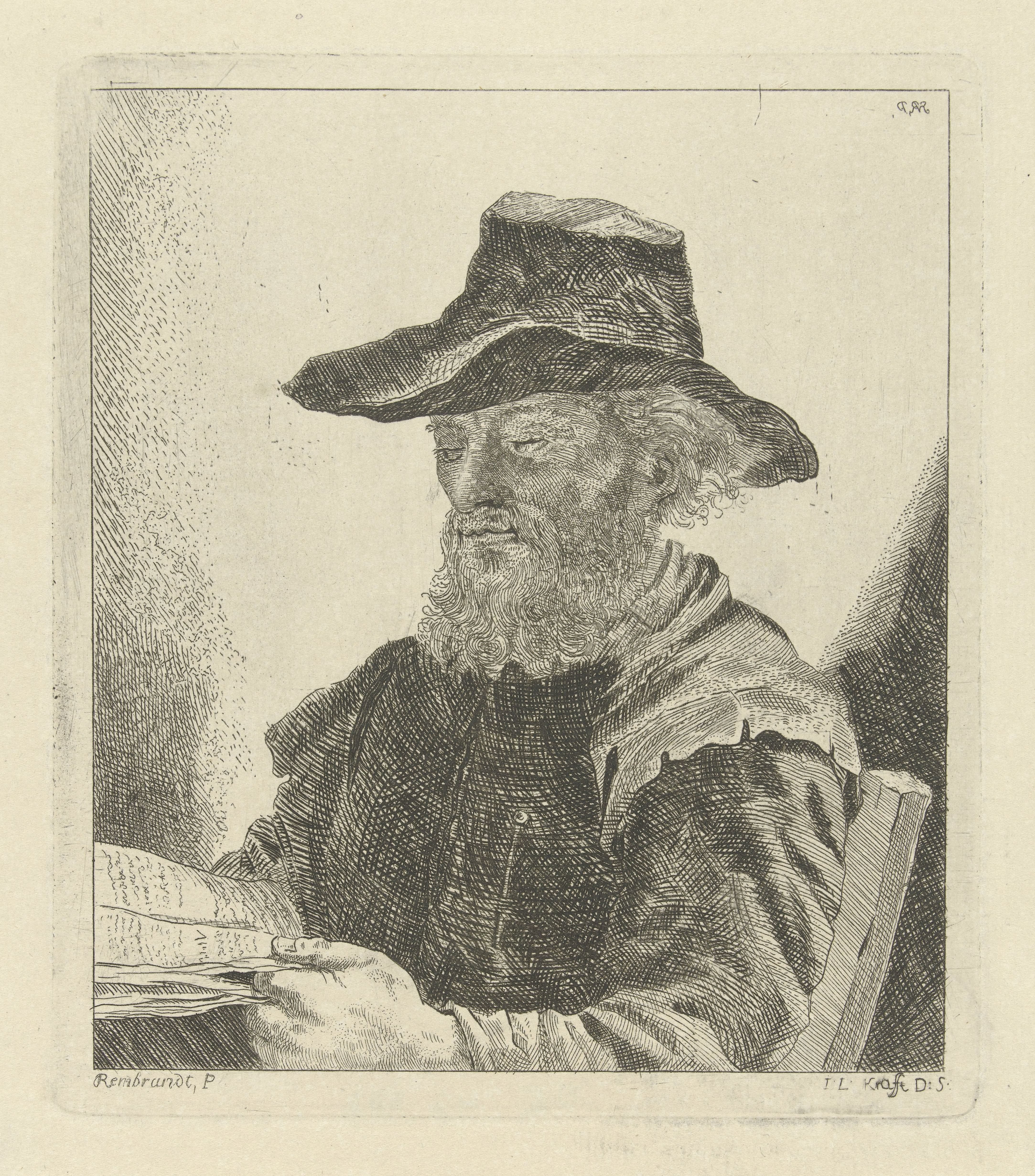 Portret van een onbekende lezende man