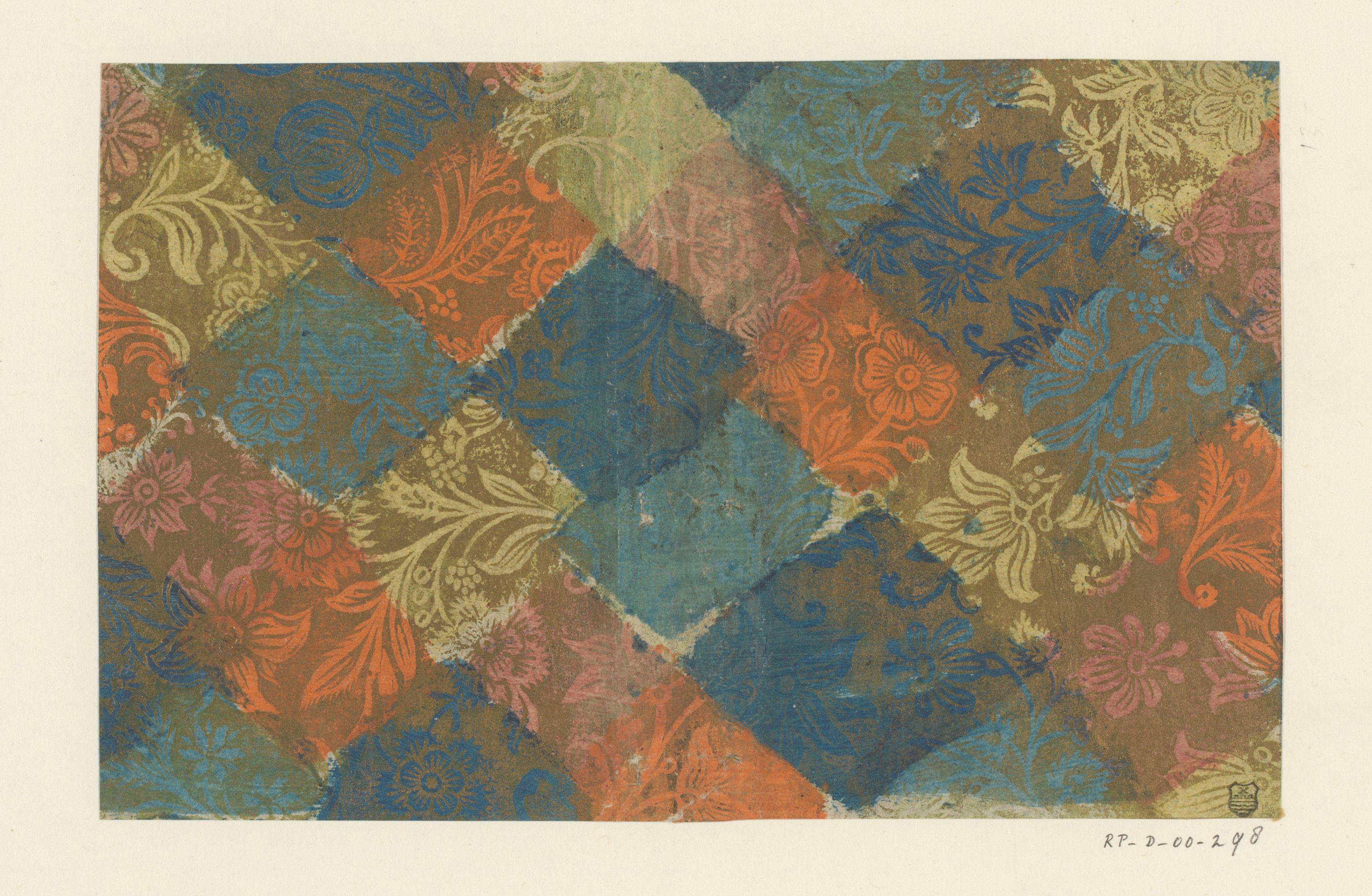 Blad met bloemen en vruchten