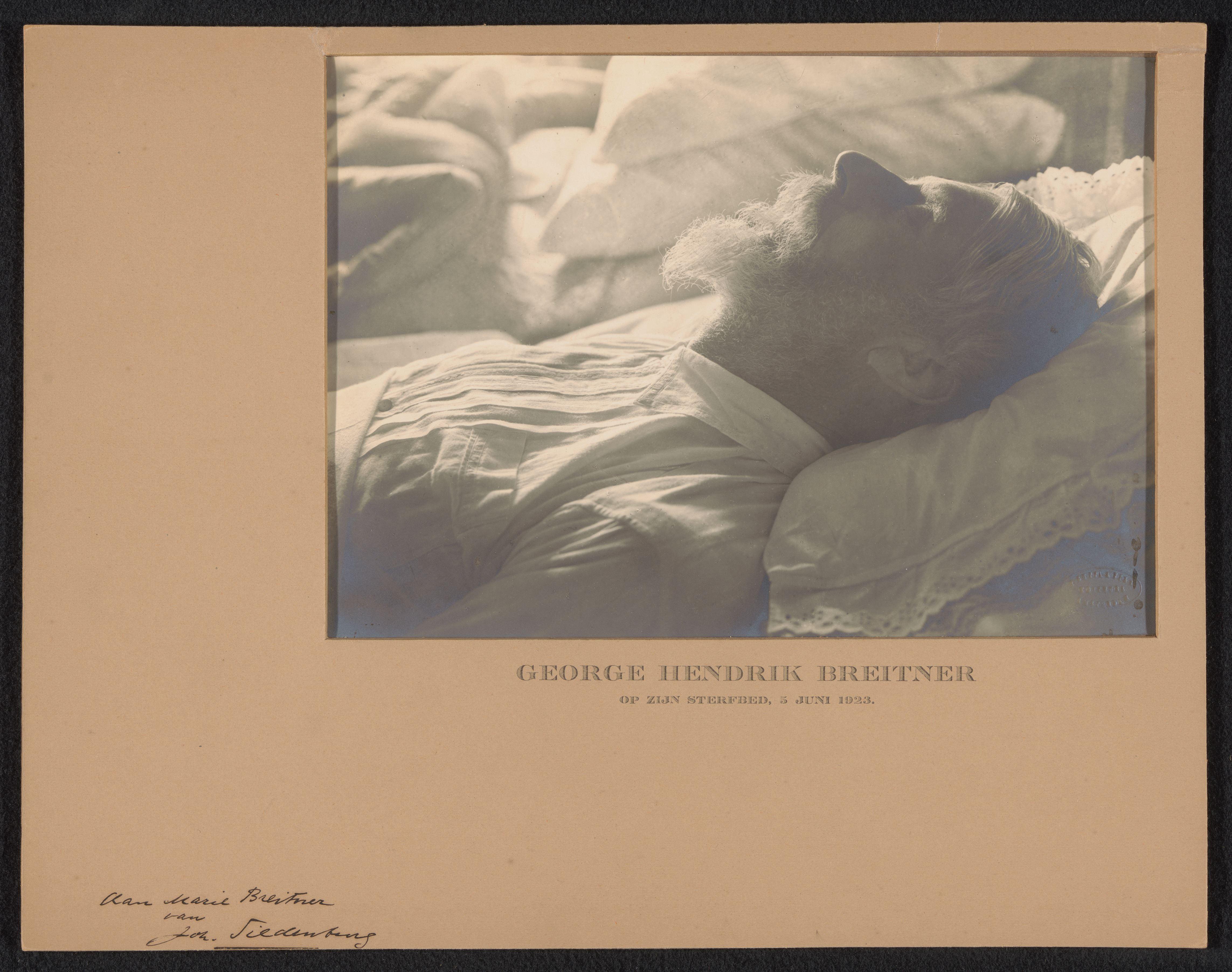 Portret van George Hendrik Breitner op zijn sterfbed