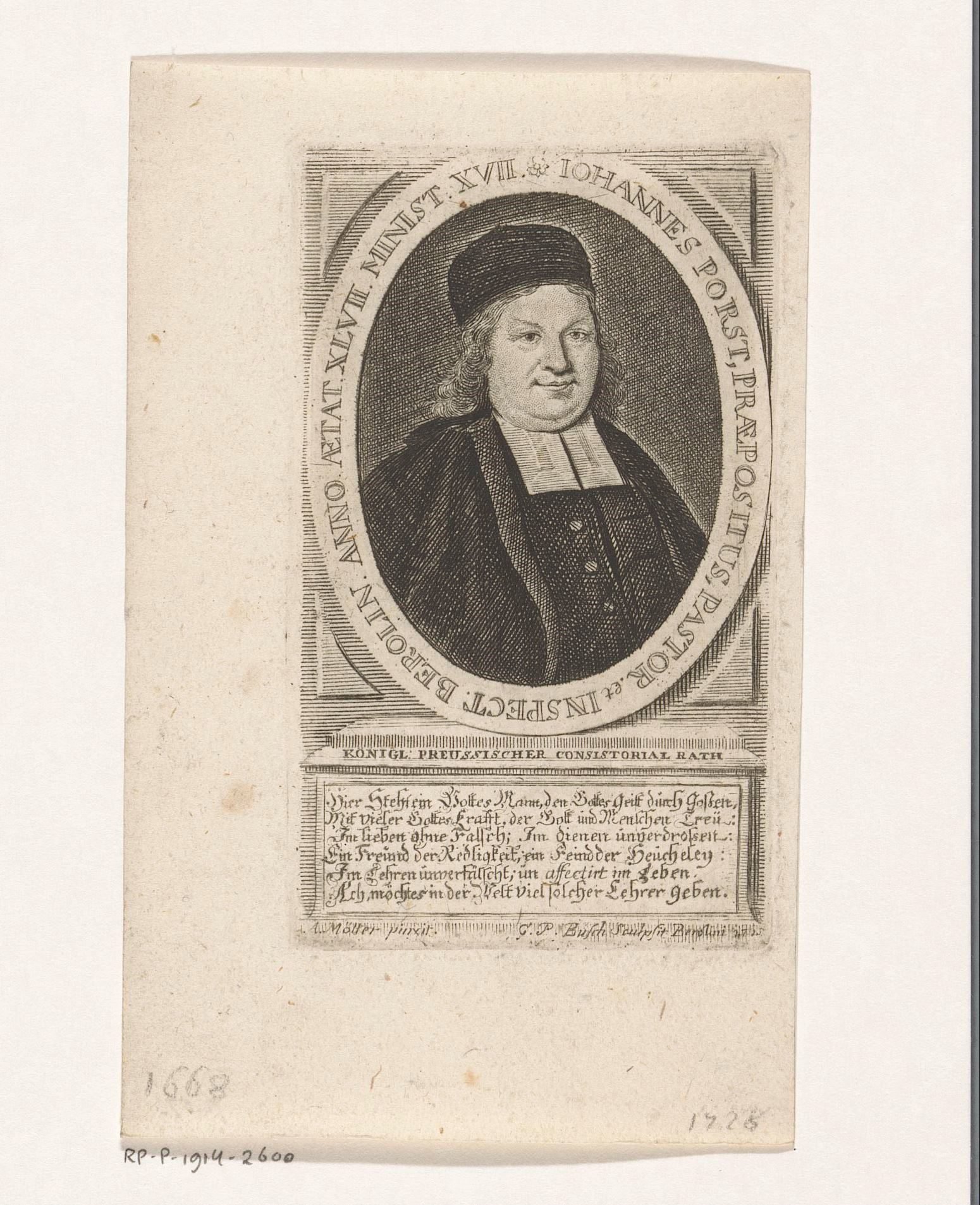 Portret van Johann Porst