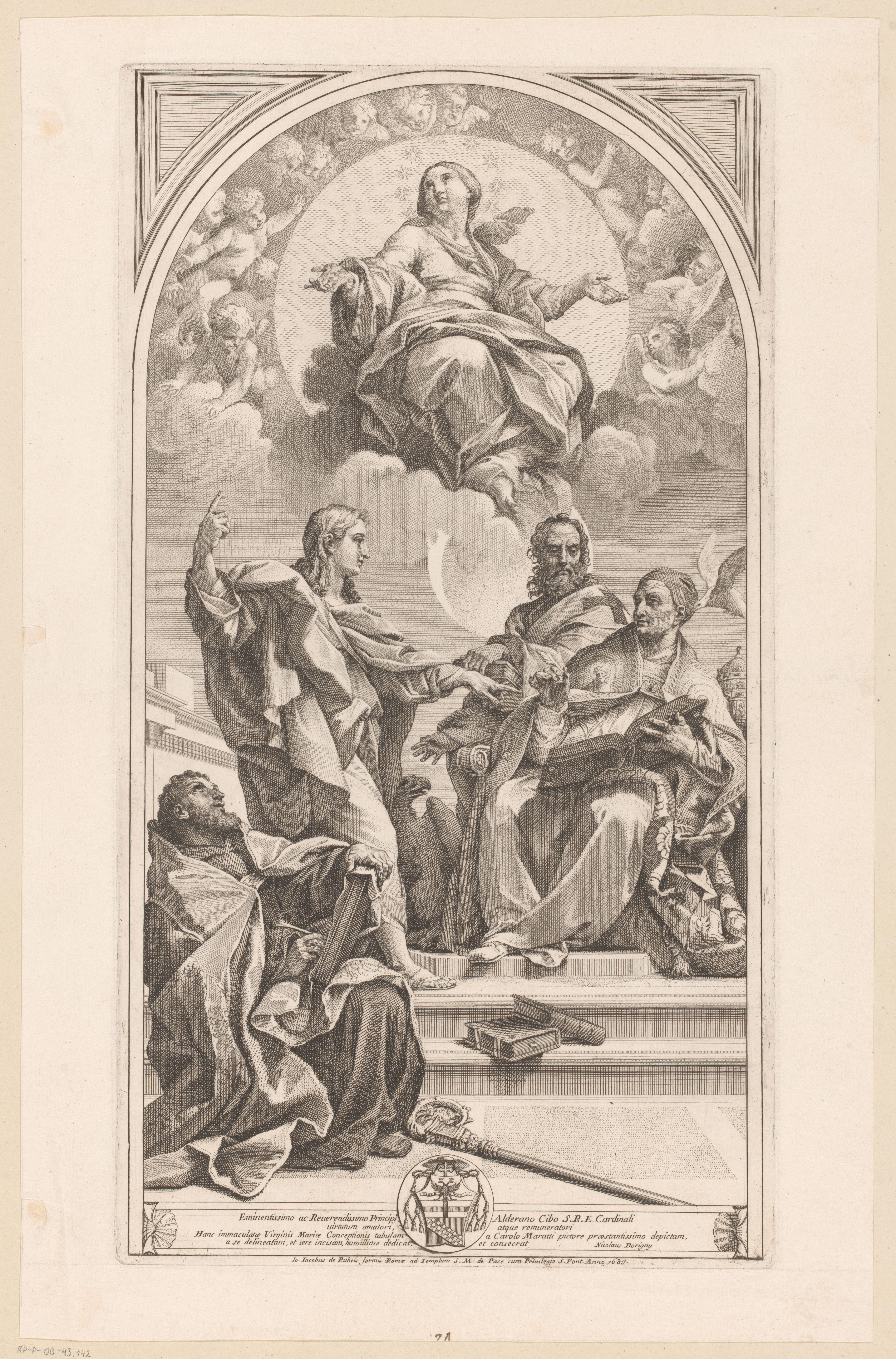Johannes de Doper legt de doctrine van de Onbevlekte Ontvangenis uit aan H. Gregorius, H. Augustinus en Johannes Chrysostomos