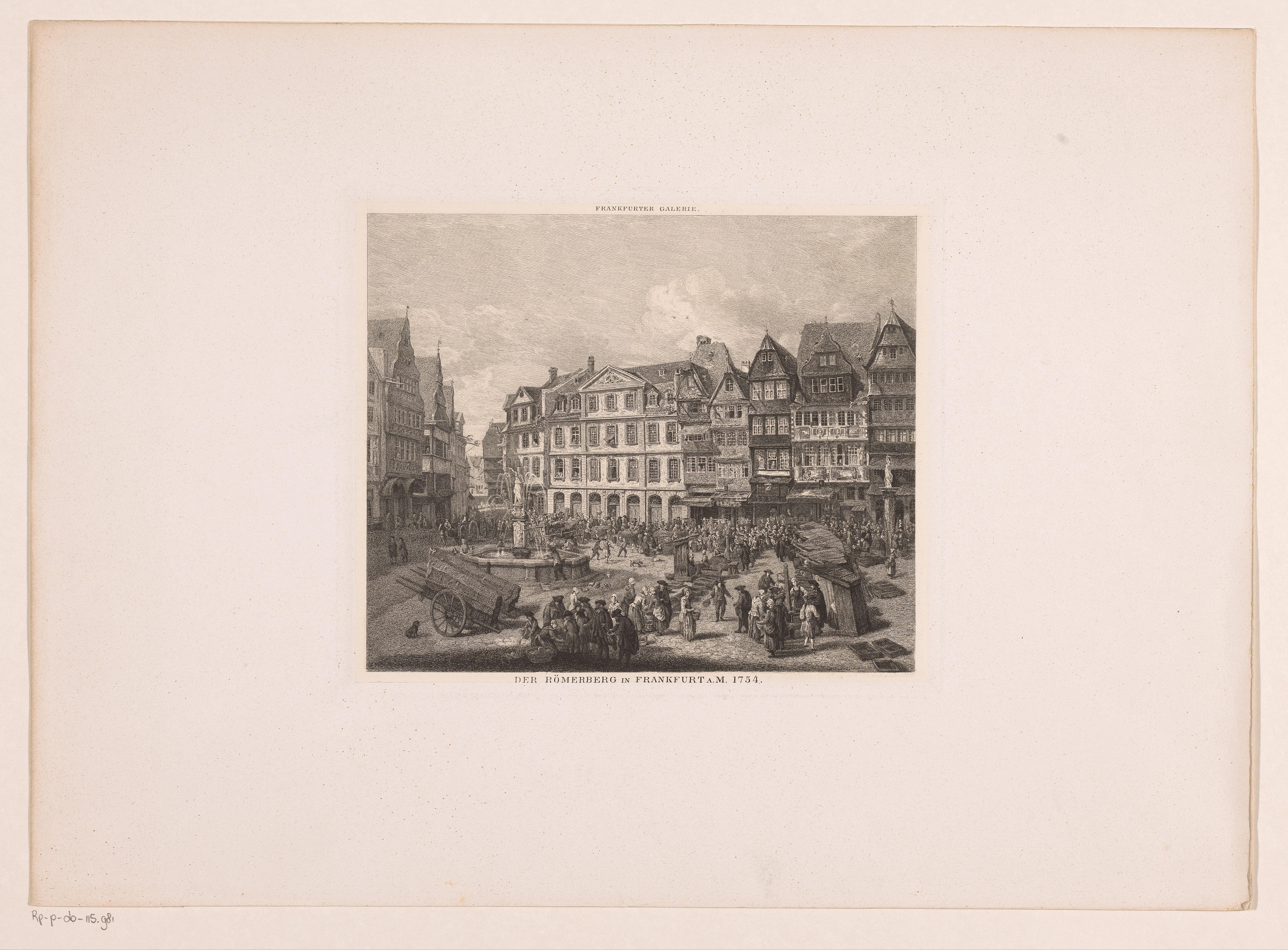 Gezicht op de Römerberg in Frankfurt am Main