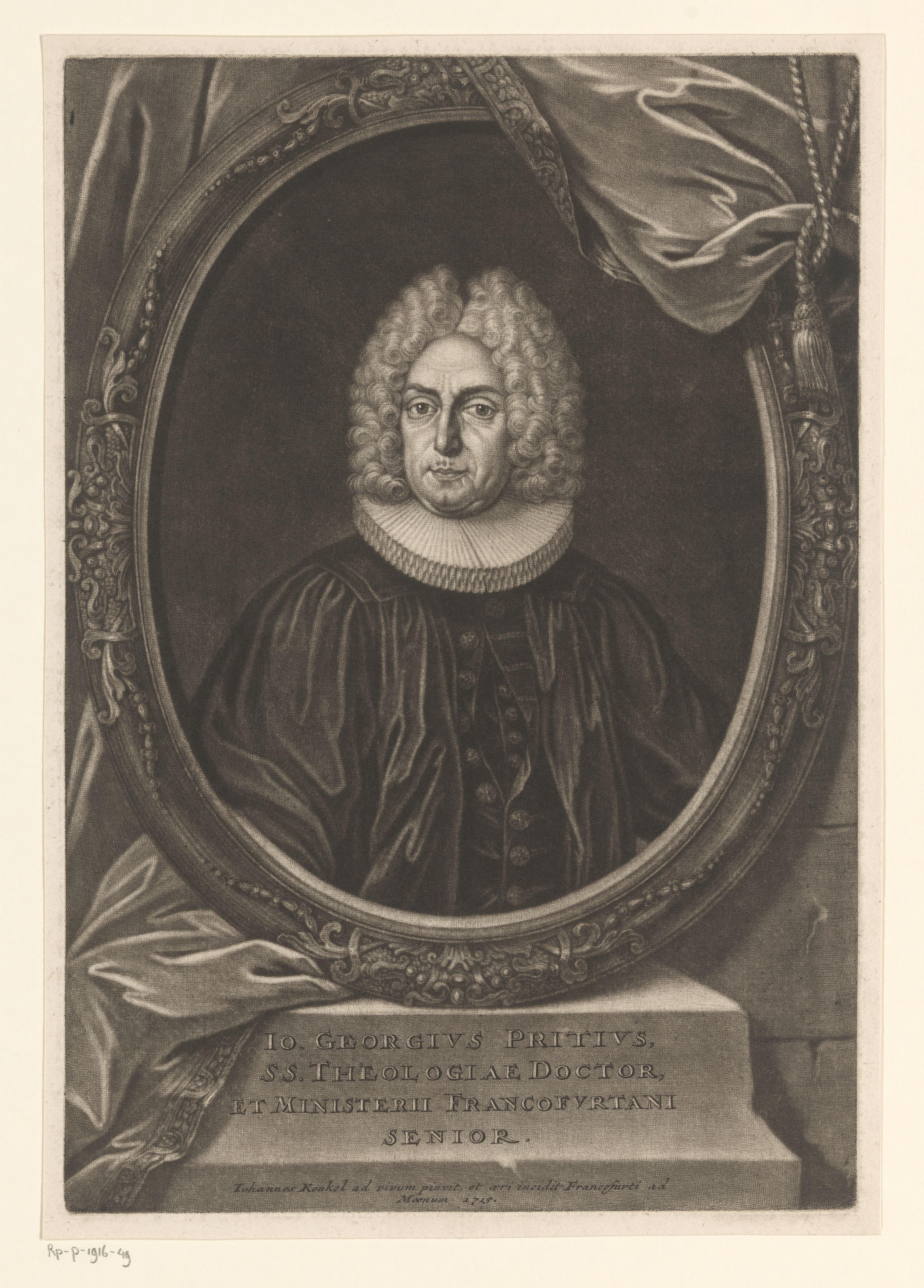 Portret van Johann Georg Pritius