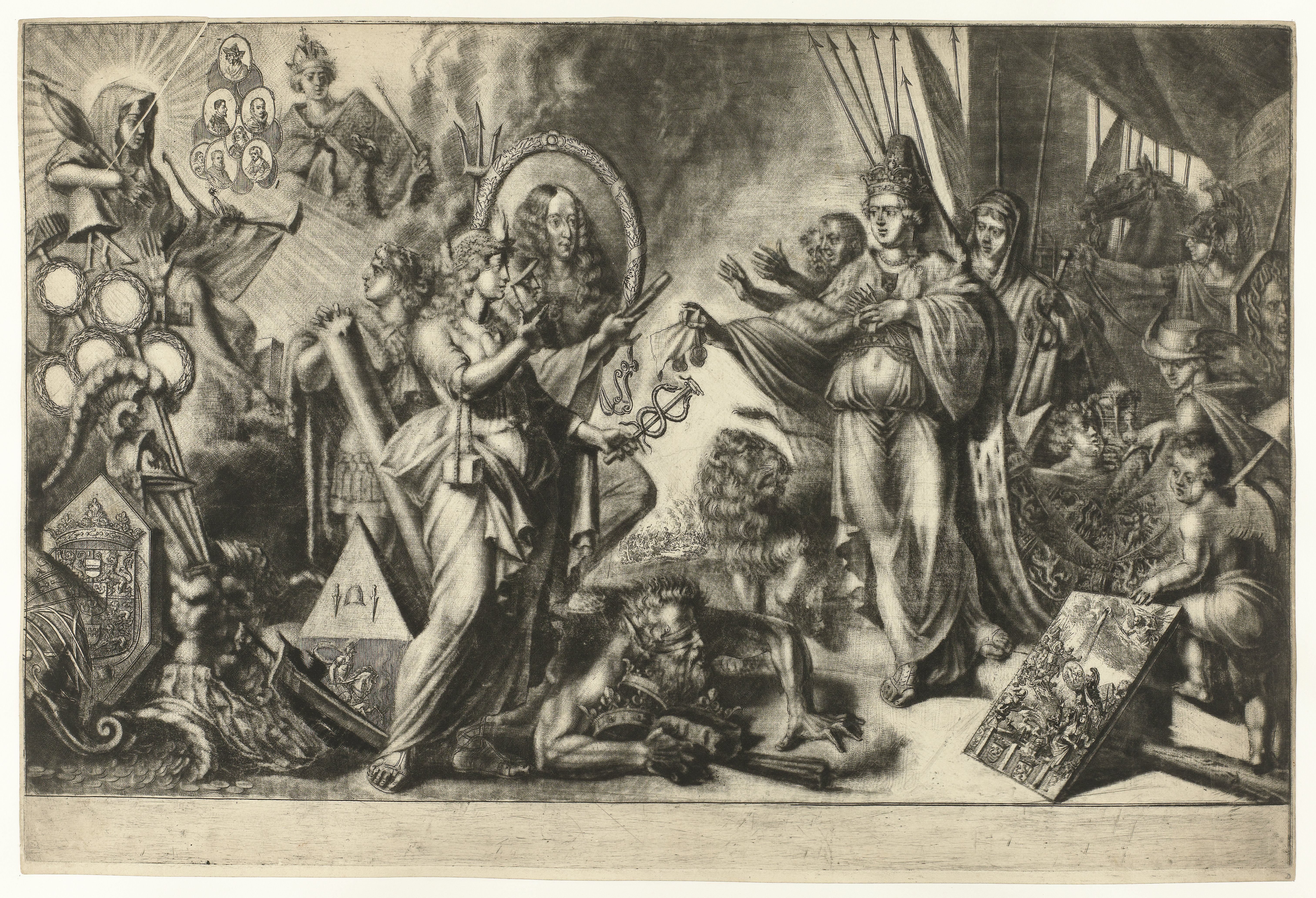 Allegorie op de komst van de Prins van Oranje naar Engeland, 1688