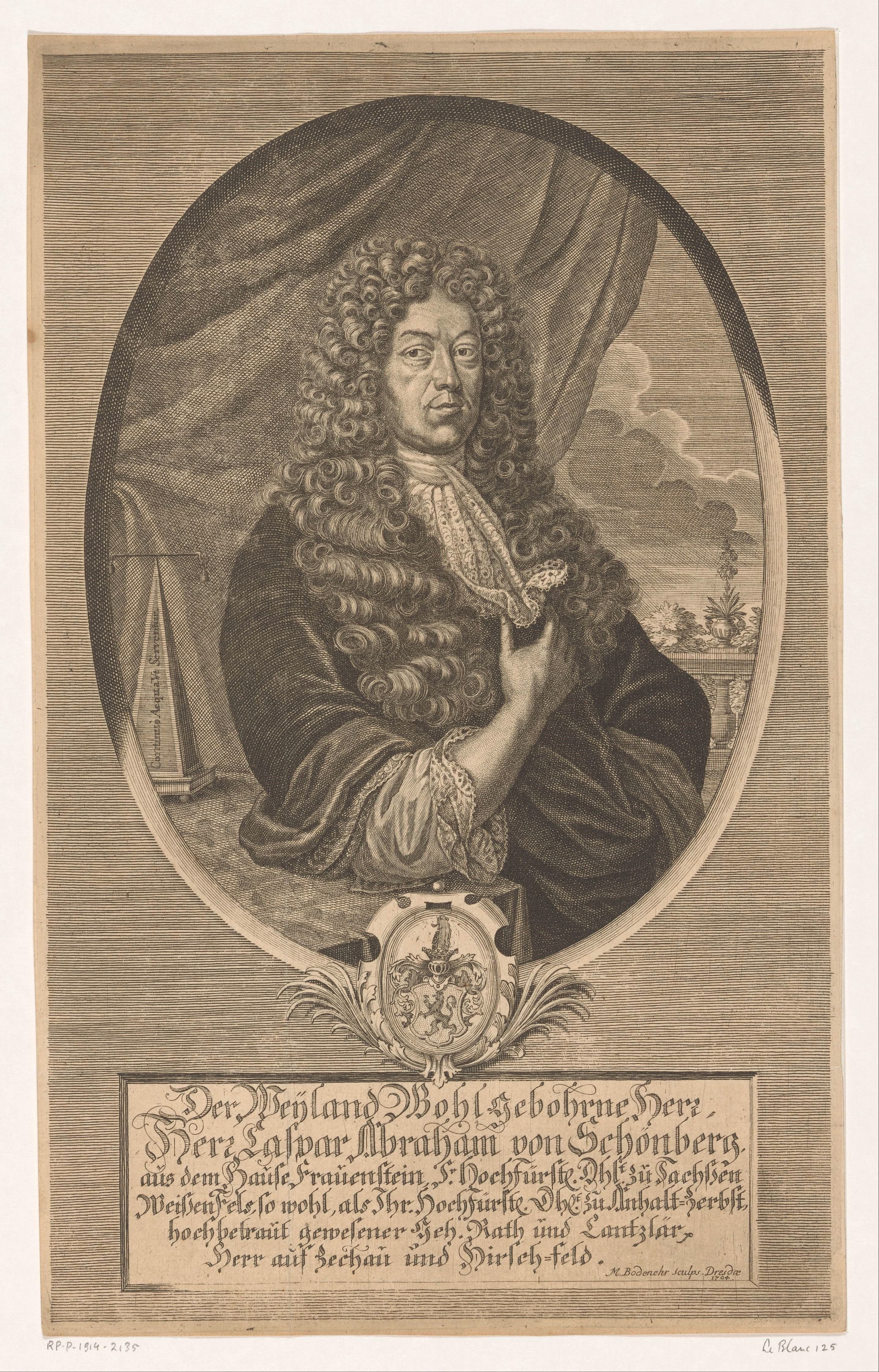 Portret van Caspar Abraham von Schönberg