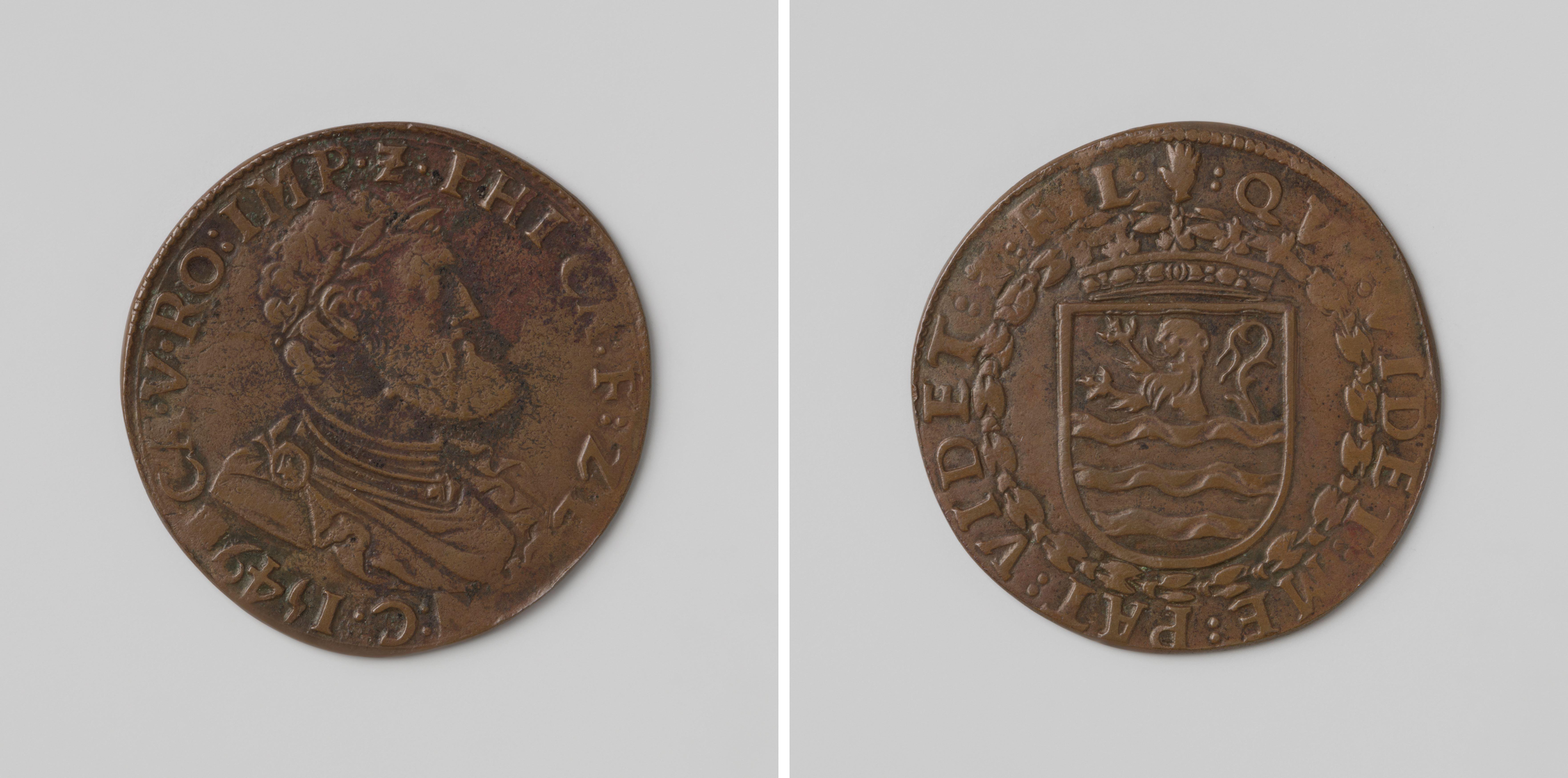 Filips, erfprins van Spanje, ingehuldigd als graaf van Zeeland, ter ere van Karel V, Duits keizer