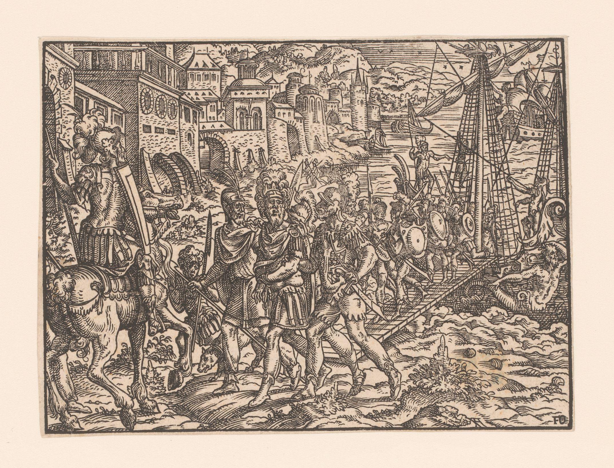 Perseus, koning van Macedonië, geeft zich over aan de Romeinen