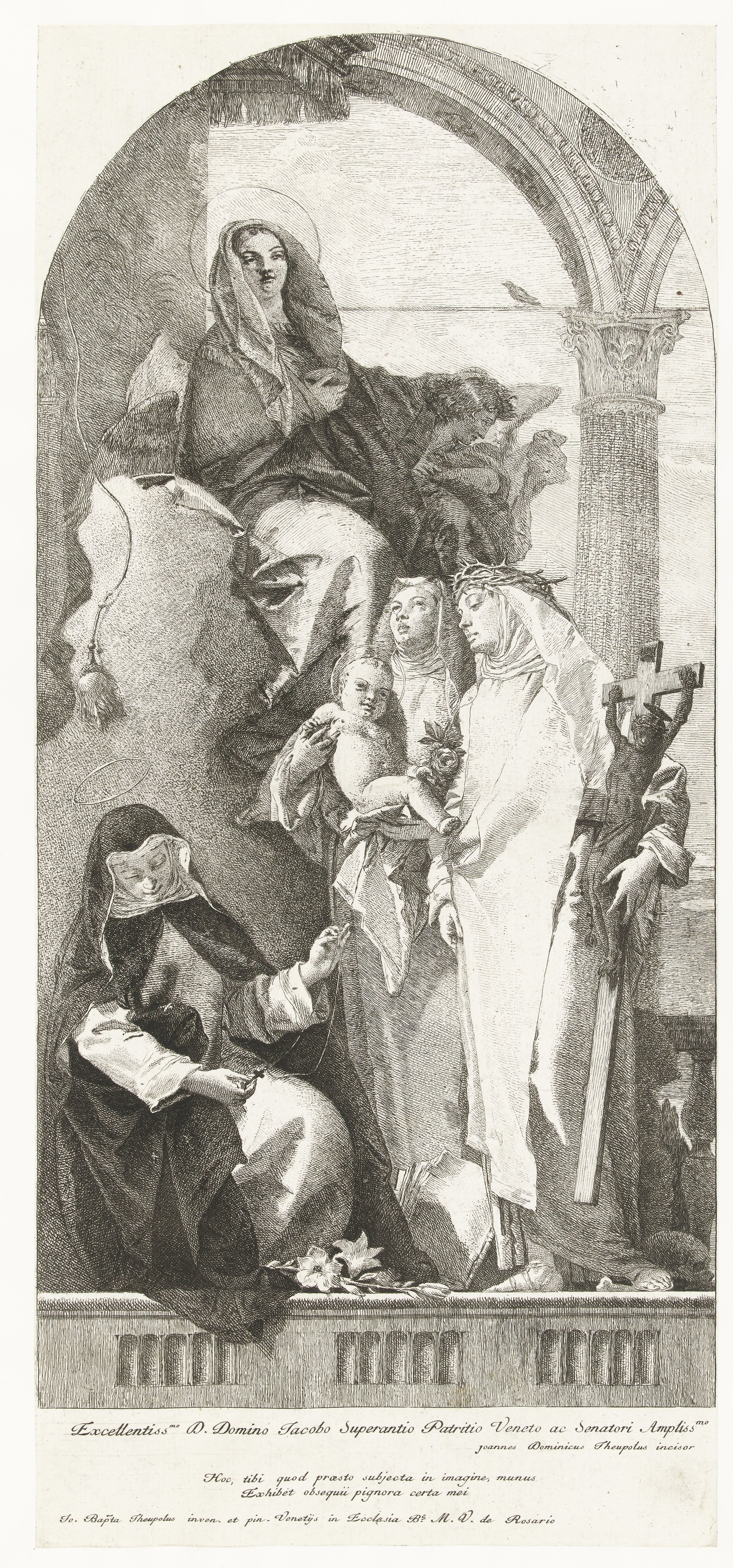 Maria met Kind met drie vrouwelijke heiligen van de dominicaanse orde