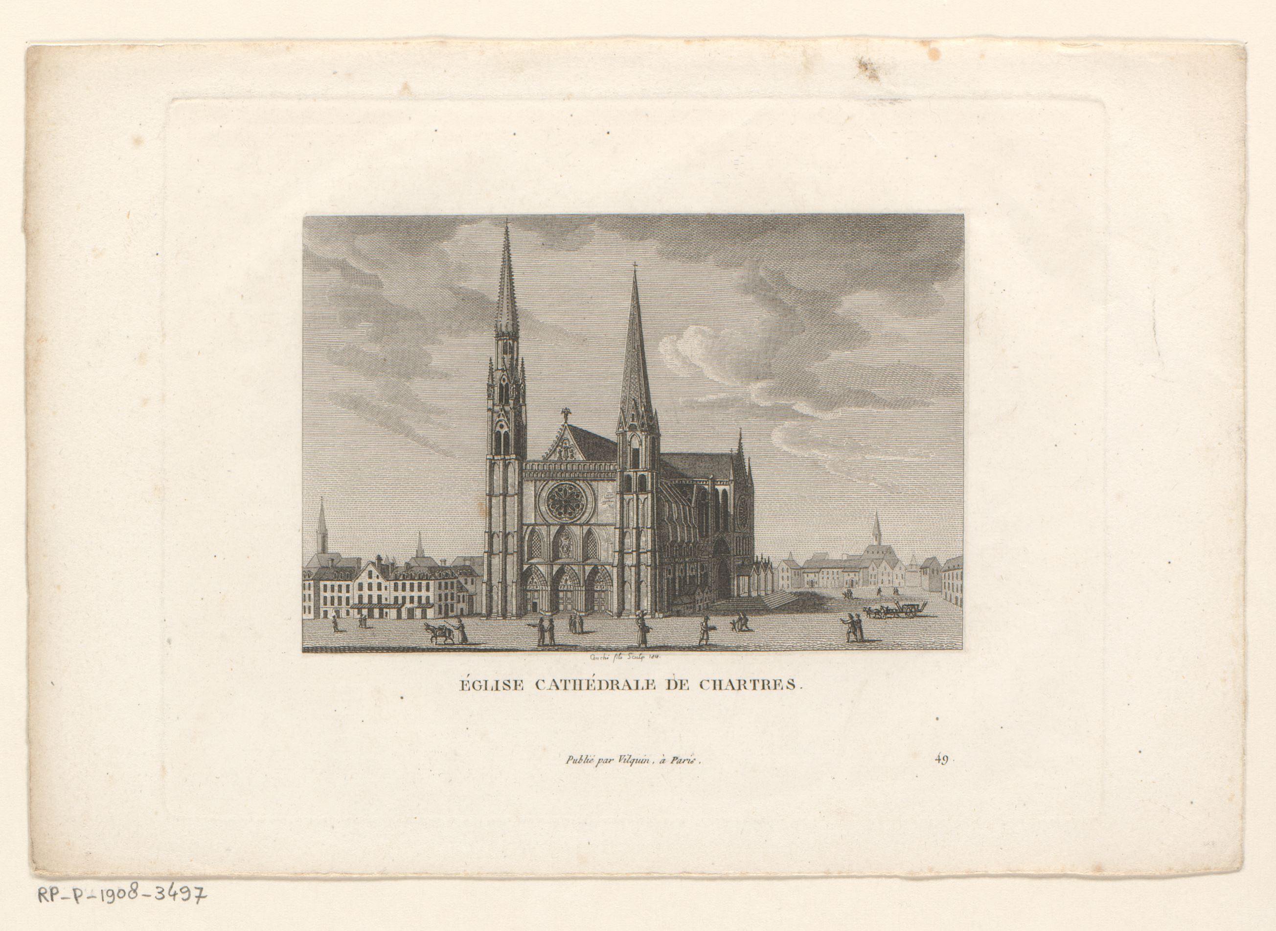 Gezicht op de Kathedraal van Chartres