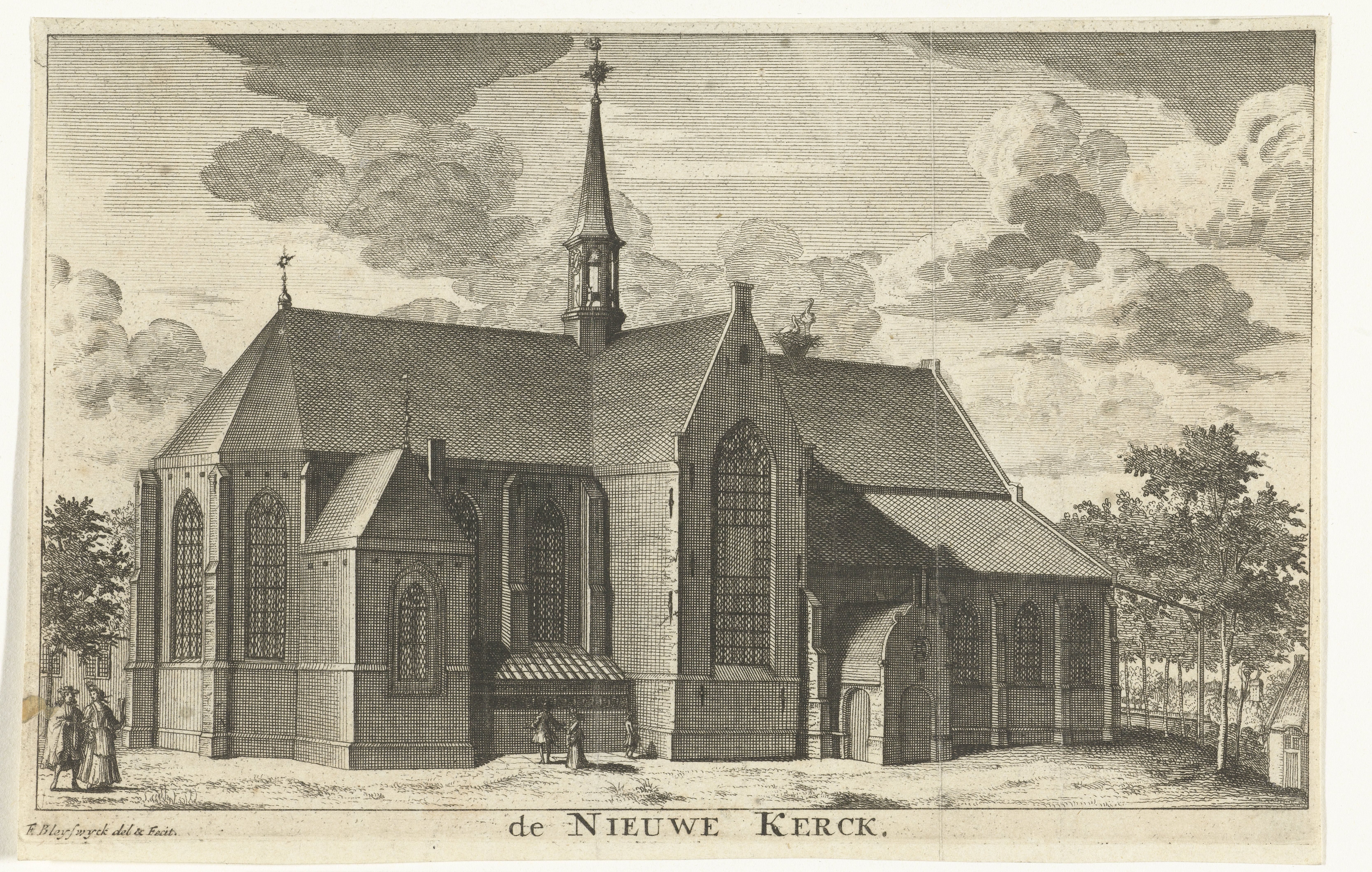 Gezicht op de Nieuwe Kerk te Alphen aan den Rijn