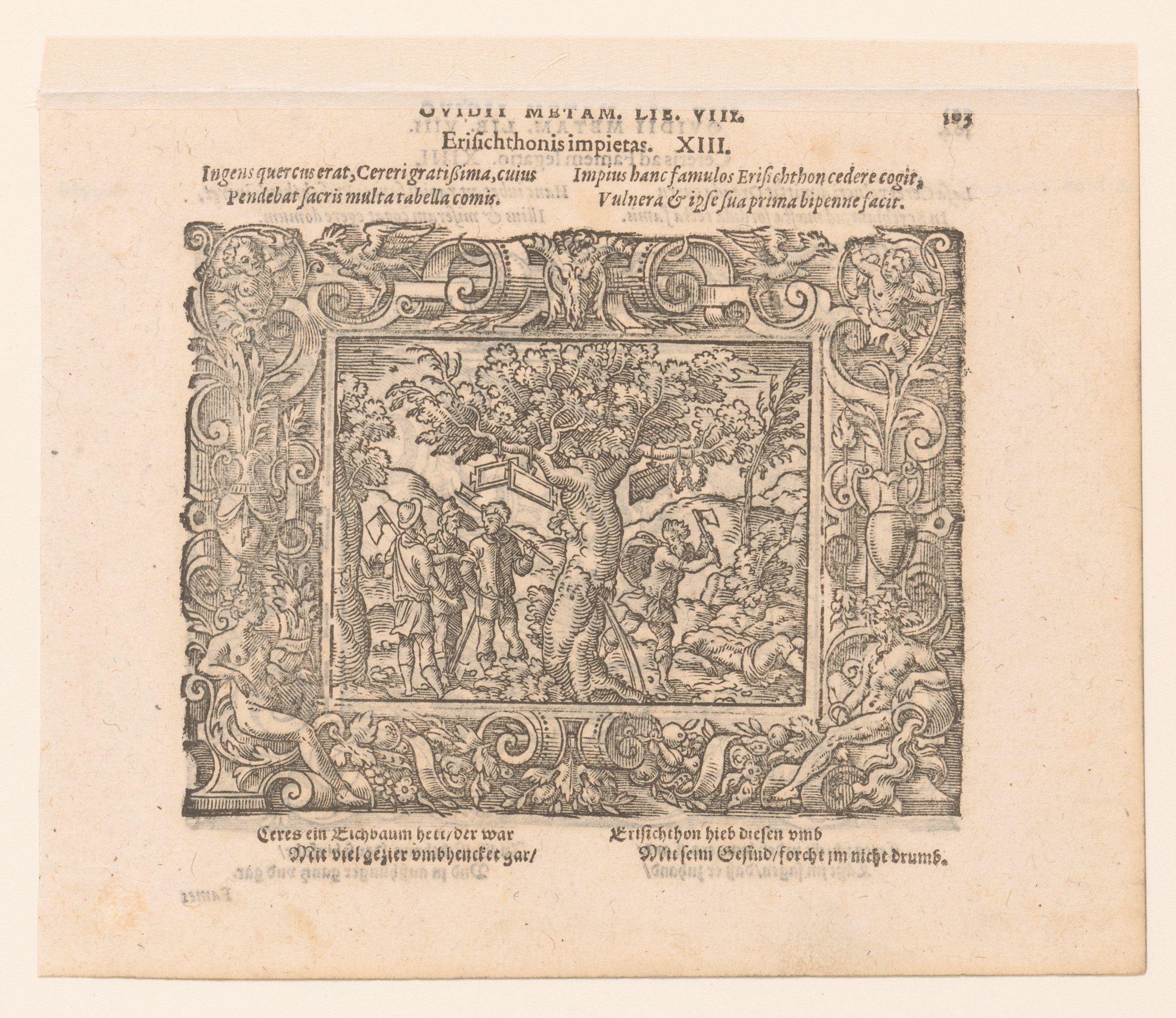 Erysichthon kapt de boom van Ceres