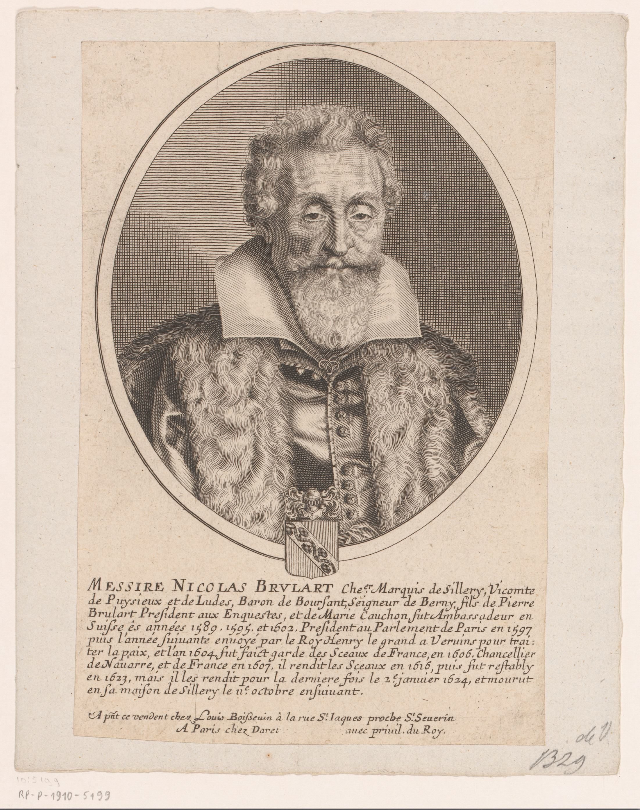 Portret van Nicolas Brulart de Sillery