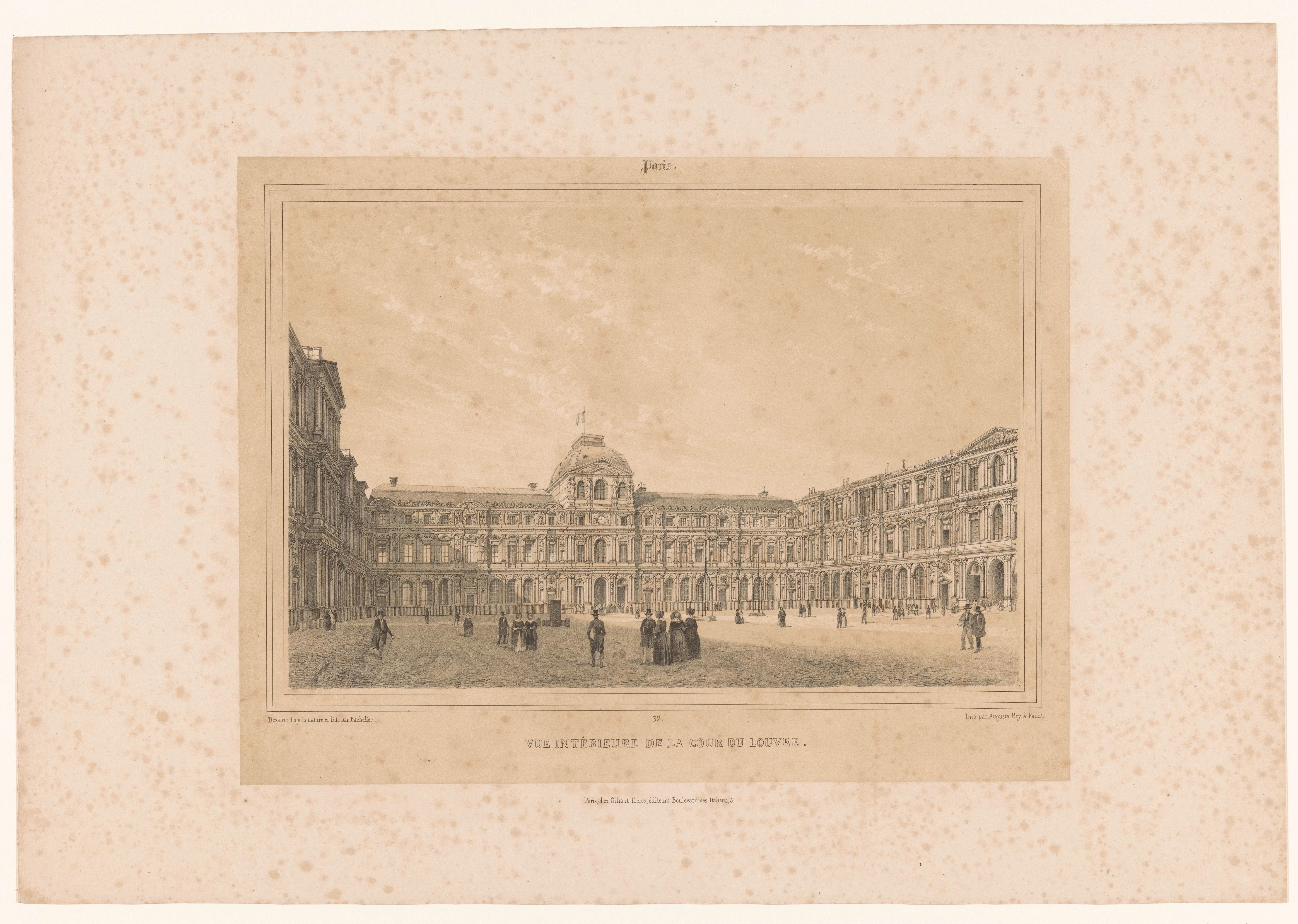 Zicht op de Cour Carrée van het Louvre