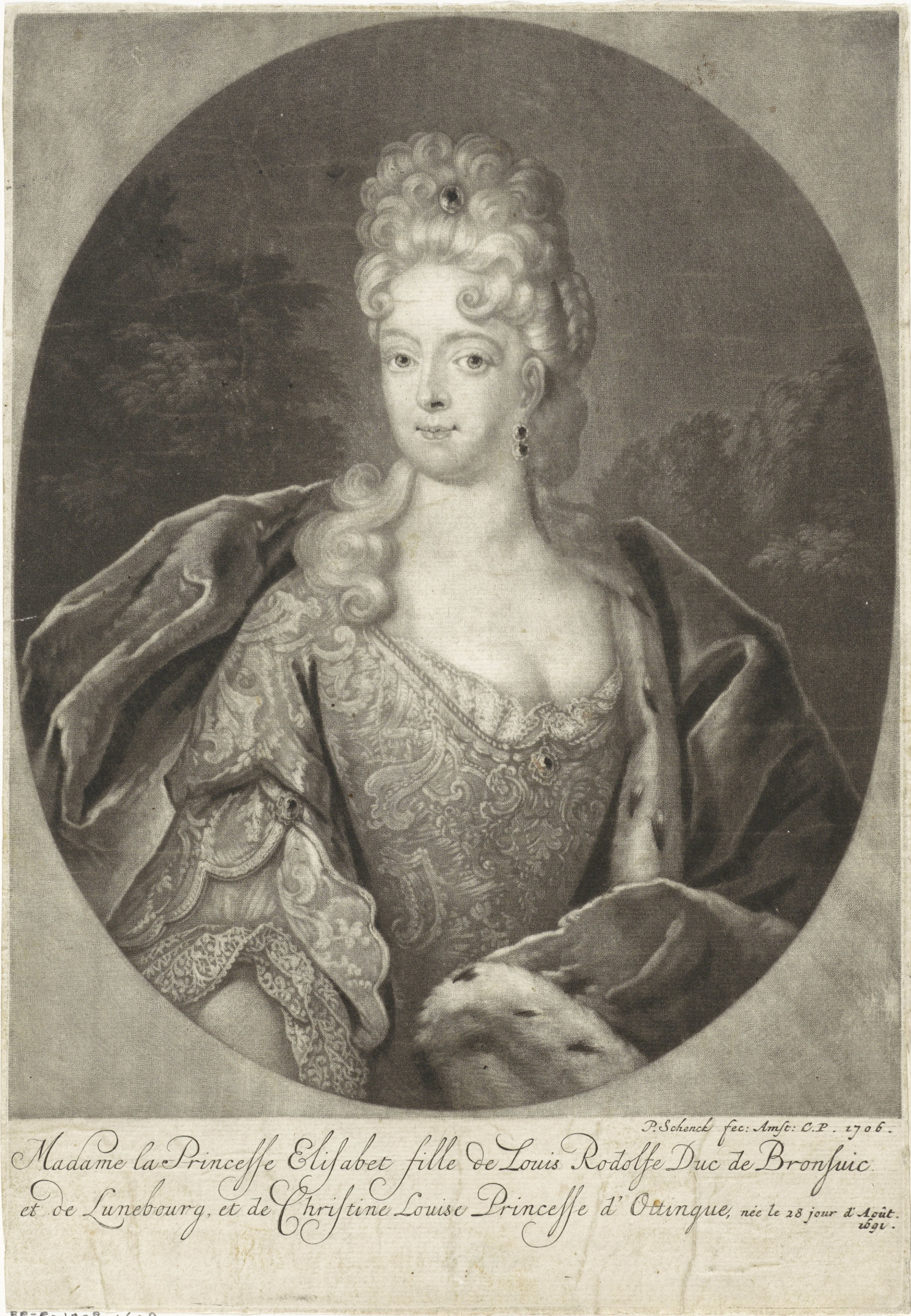 Portret van Elisabeth Christine van Brunswijk-Wolfenbüttel