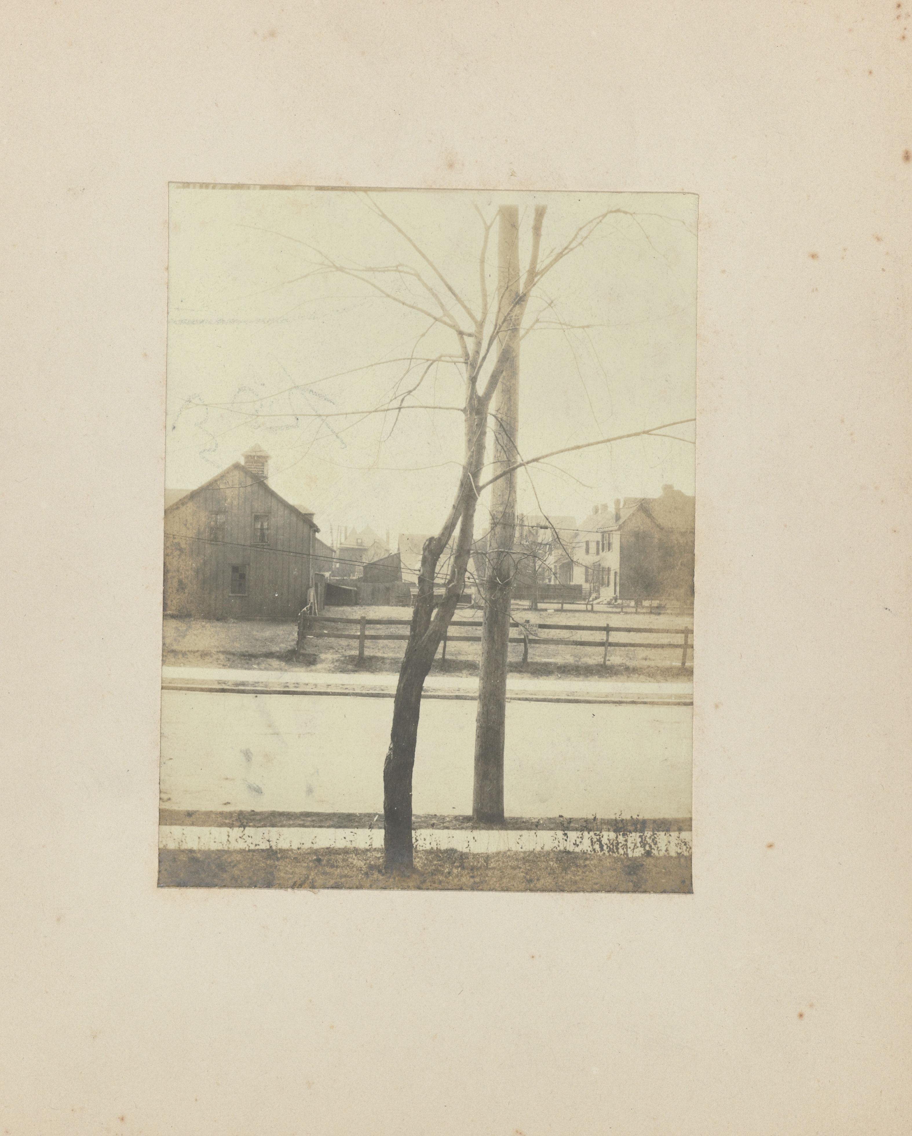 Uitzicht uit het raam van het huis/hotel waar Jan C. Schüller verbleef tijdens de wereldtentoonstelling in St. Louis (Louisiana Purchase Exposition), 1904