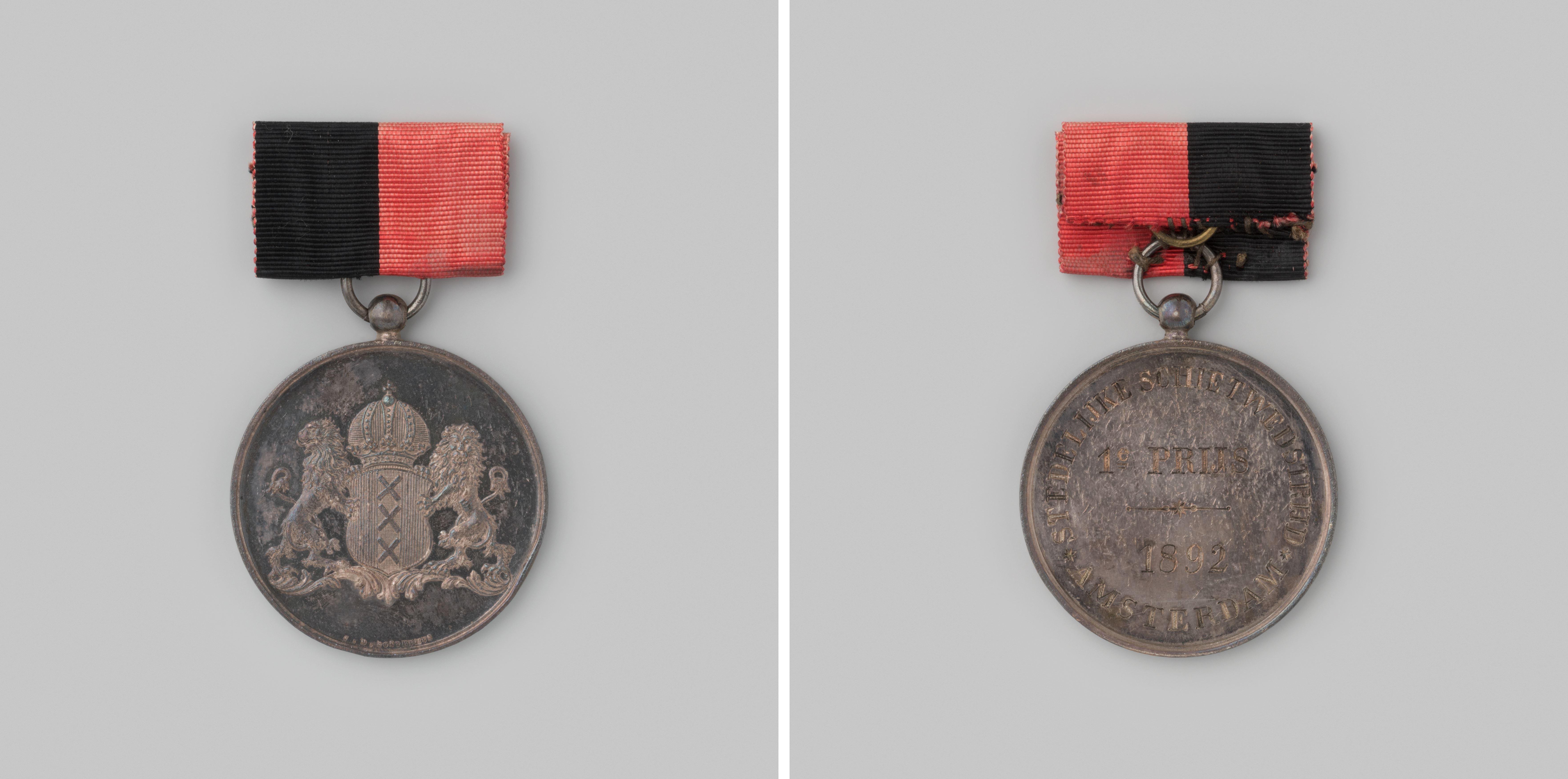 Prijspenning van de Stedelijke Schietwedstrijd Amsterdam, 1892, individueel vuur, eerste prijs