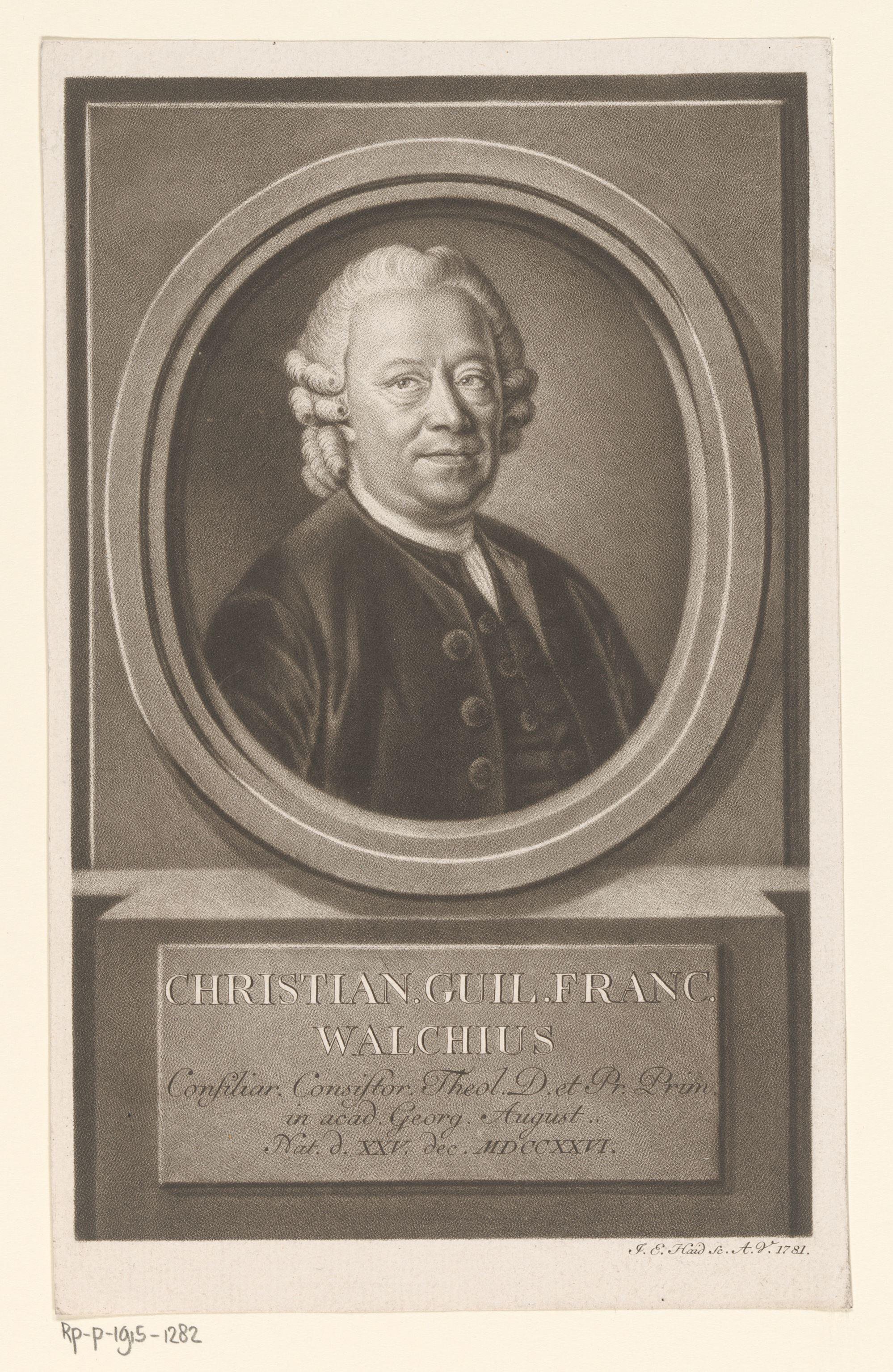 Portret van Christian Wilhelm Franz Walch