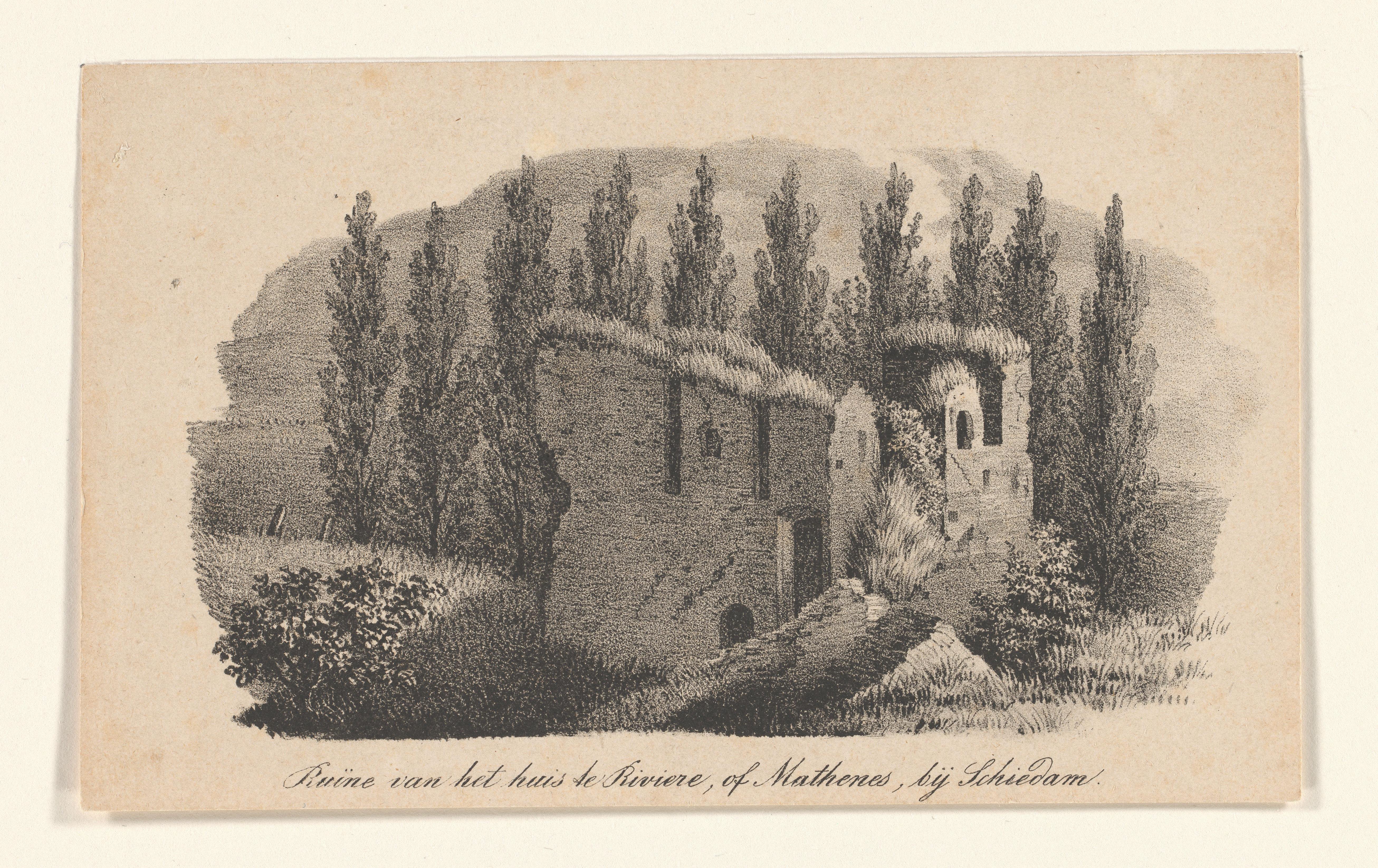Ruïne van het huis te Riviere, of Mathenes, bij Schiedam