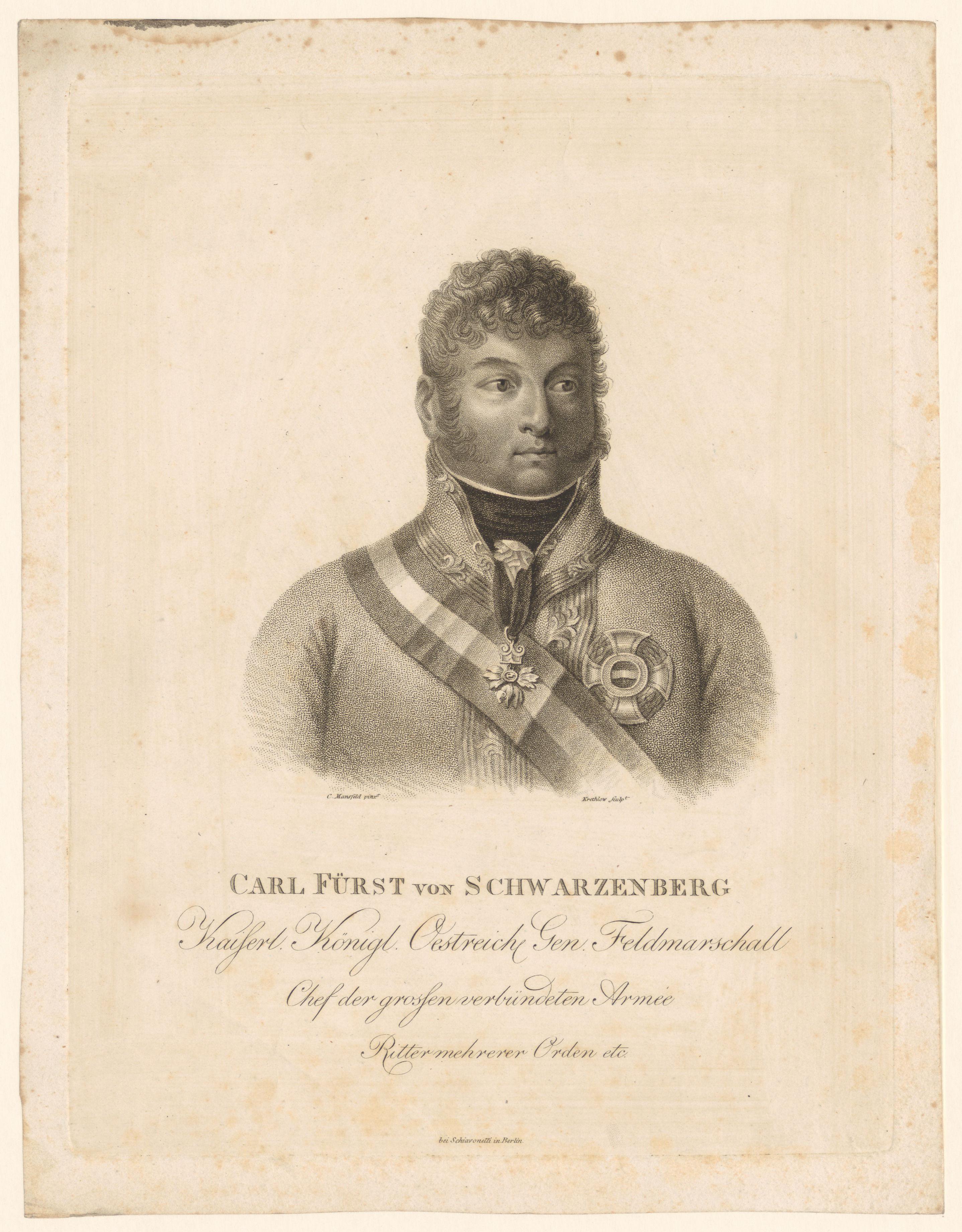 Portret van Carl Philipp von Schwarzenberg