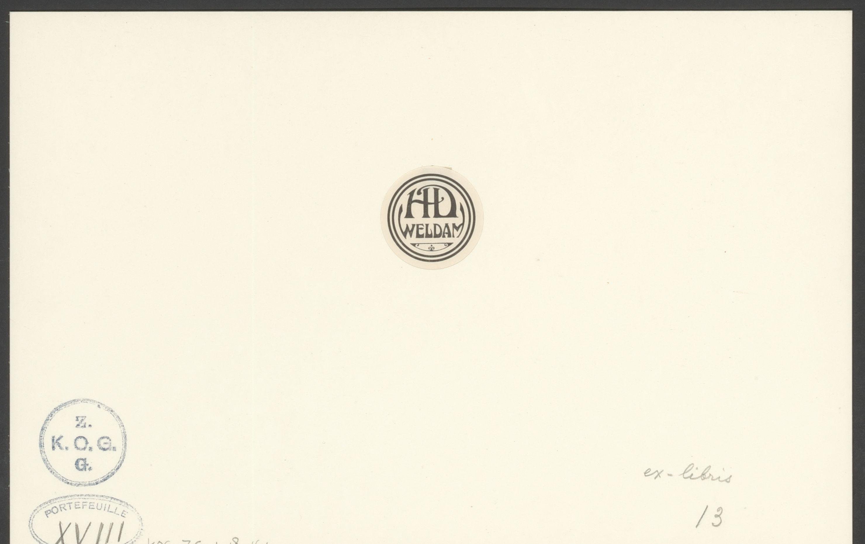 Ex libris van H.D. Weldam