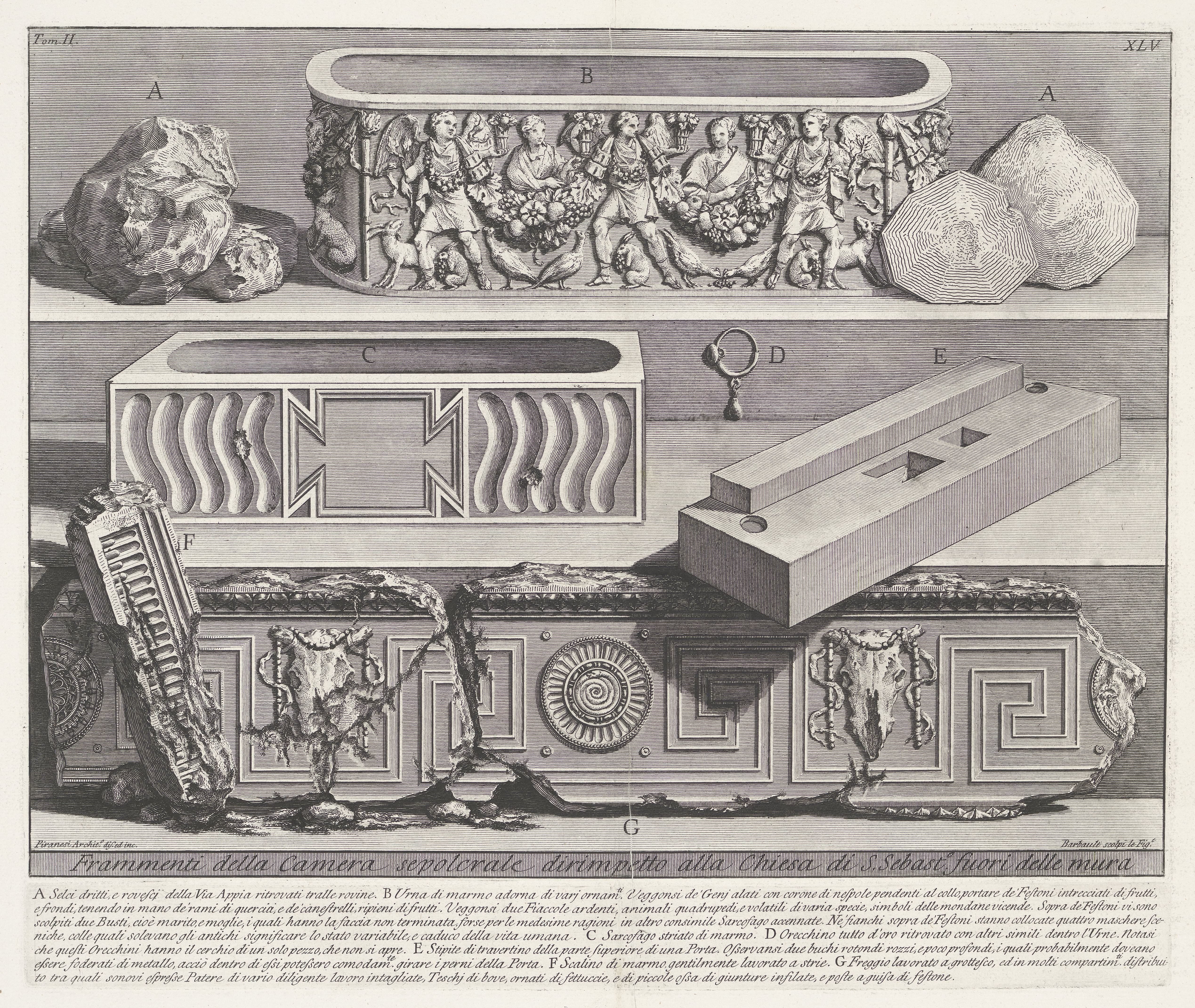 Fragmenten uit de graftombe tegenover de Sint-Sebastiaan buiten de Muren te Rome