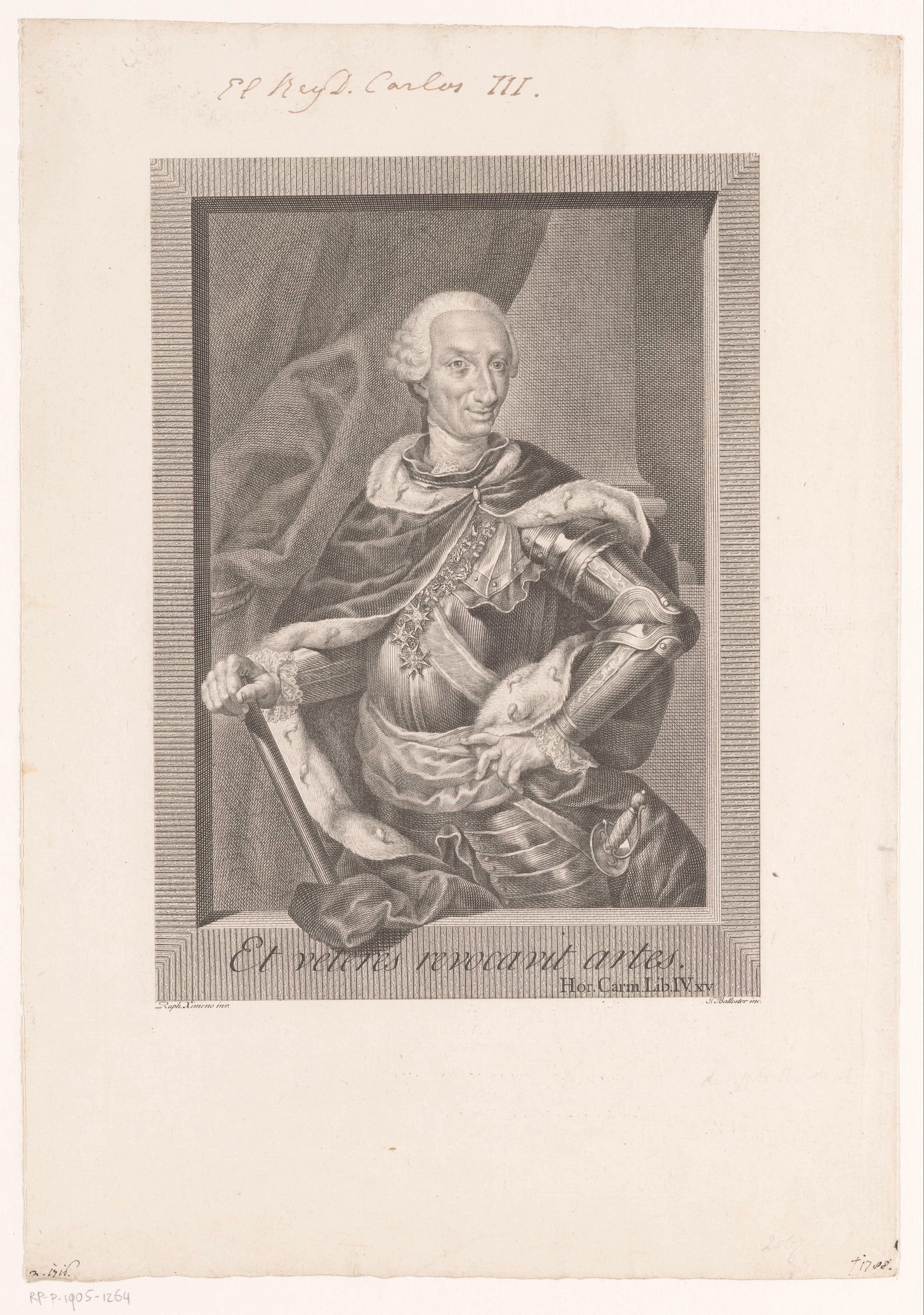 Portret van Karel III, koning van Spanje