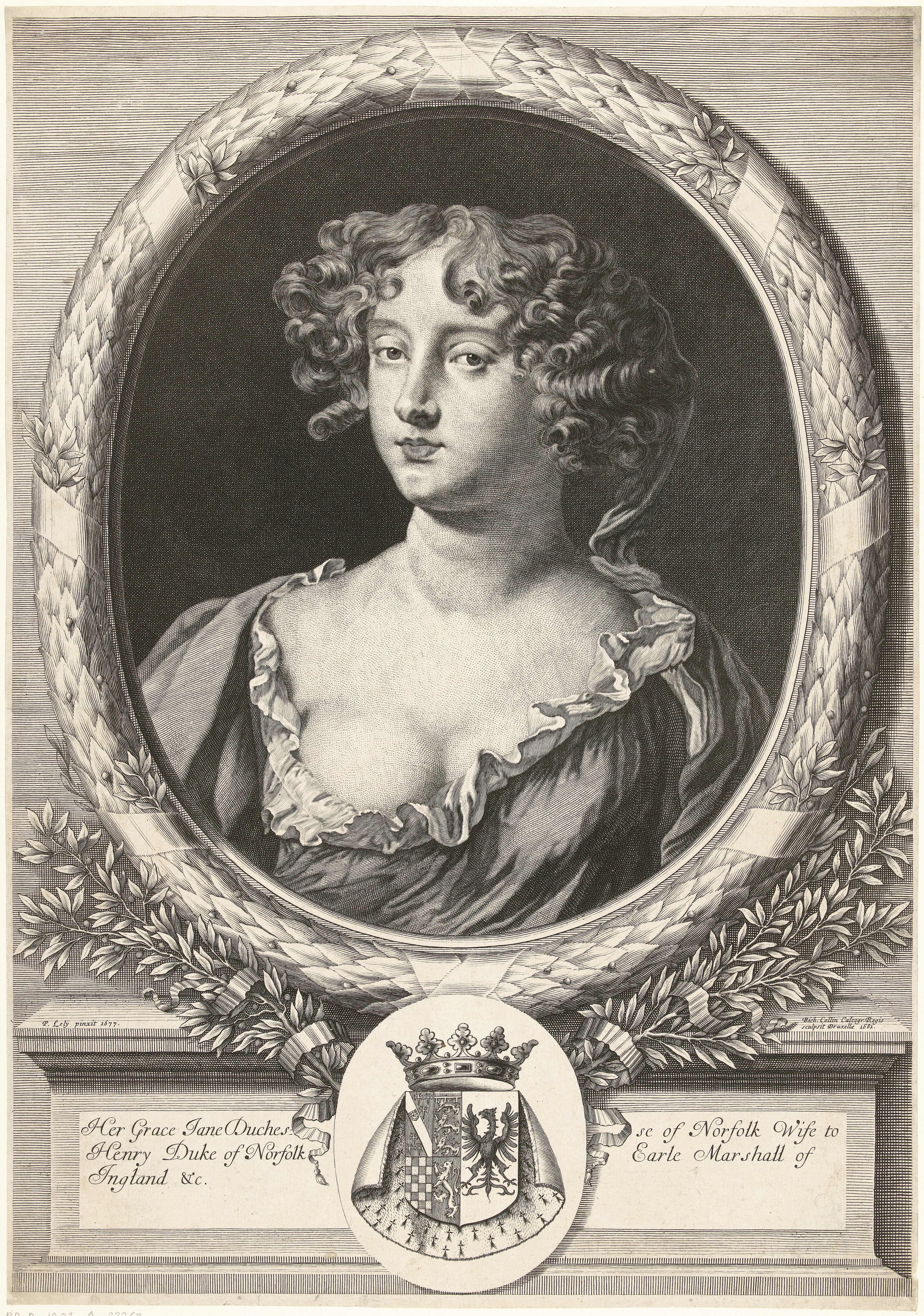 Portret van Jane Bickerton hertogin van Norfolk