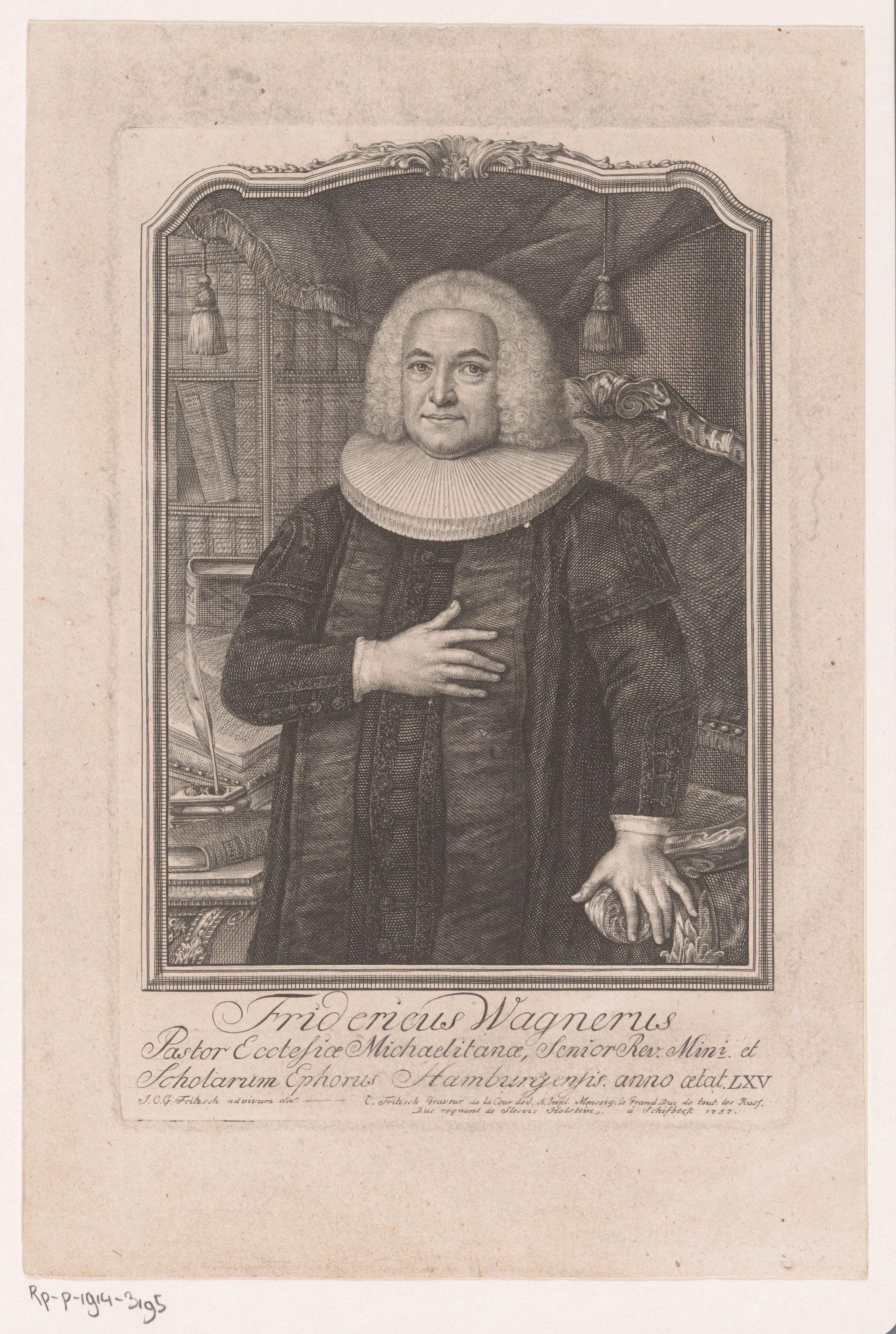 Portret van Friedrich Wagner op 65-jarige leeftijd