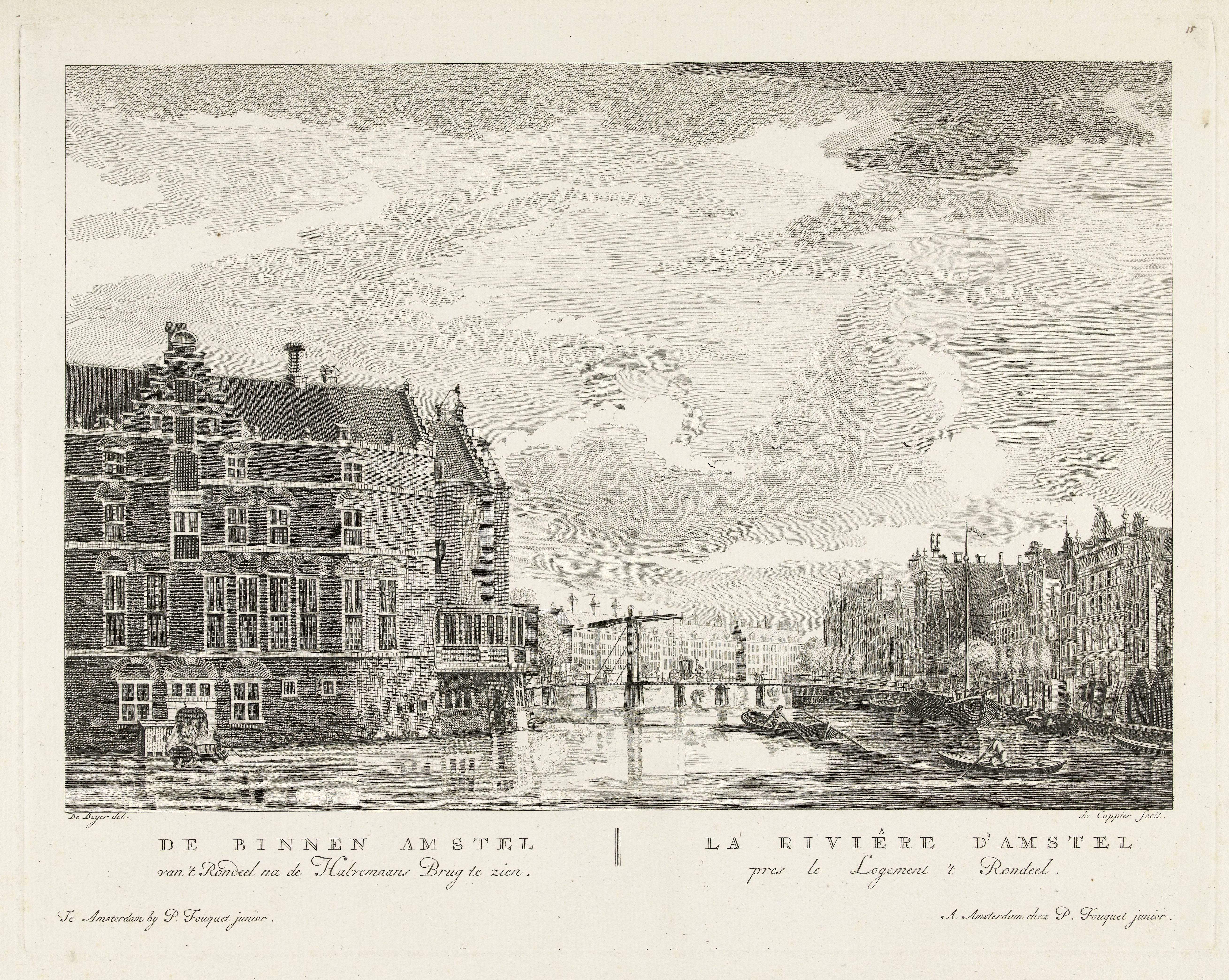 Gezicht op het Rondeel en de Halvemaansbrug te Amsterdam