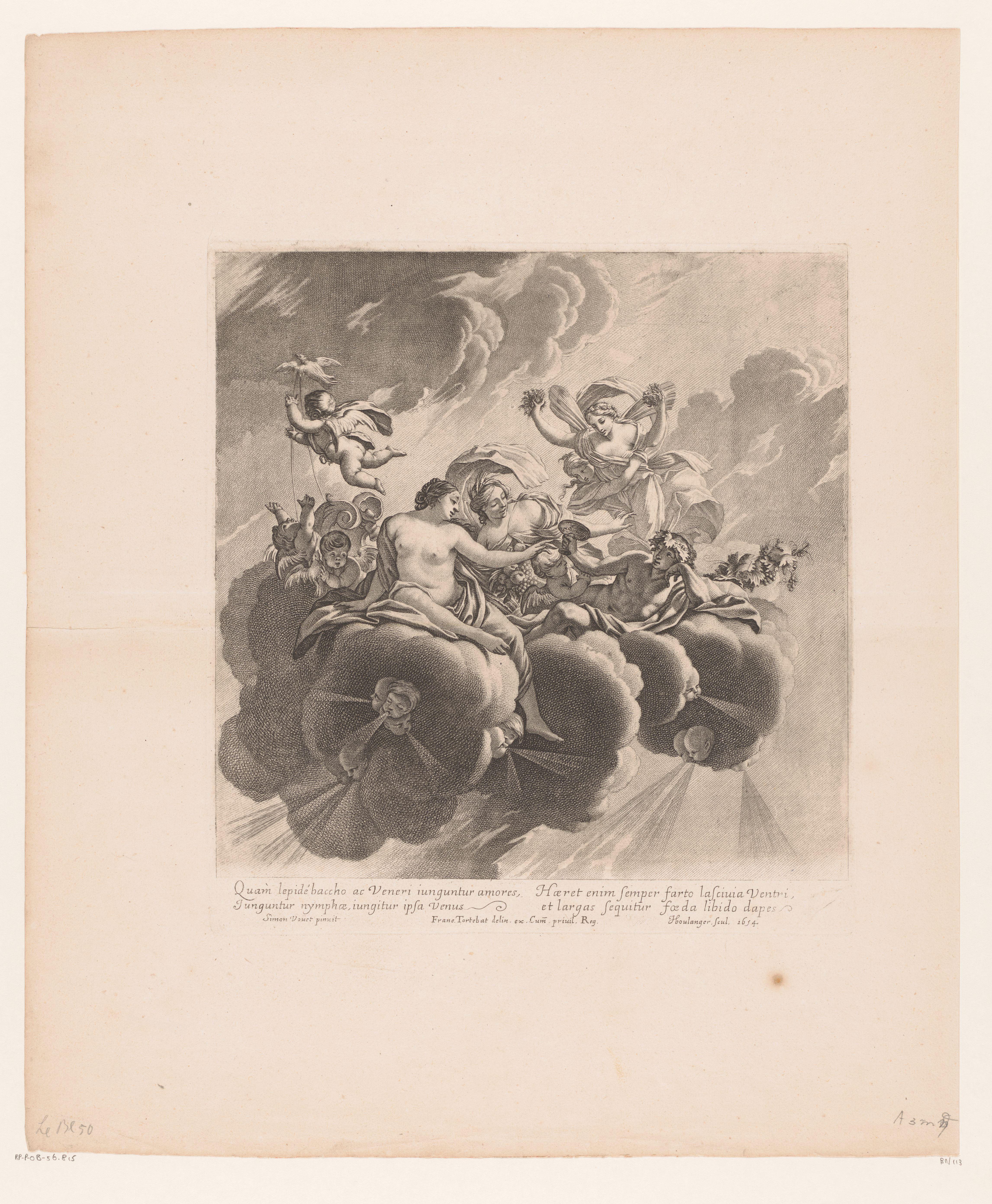 Venus, Bacchus en Ceres bijeengekomen op een wolk (Sine Cerere et Baccho friget Venus)