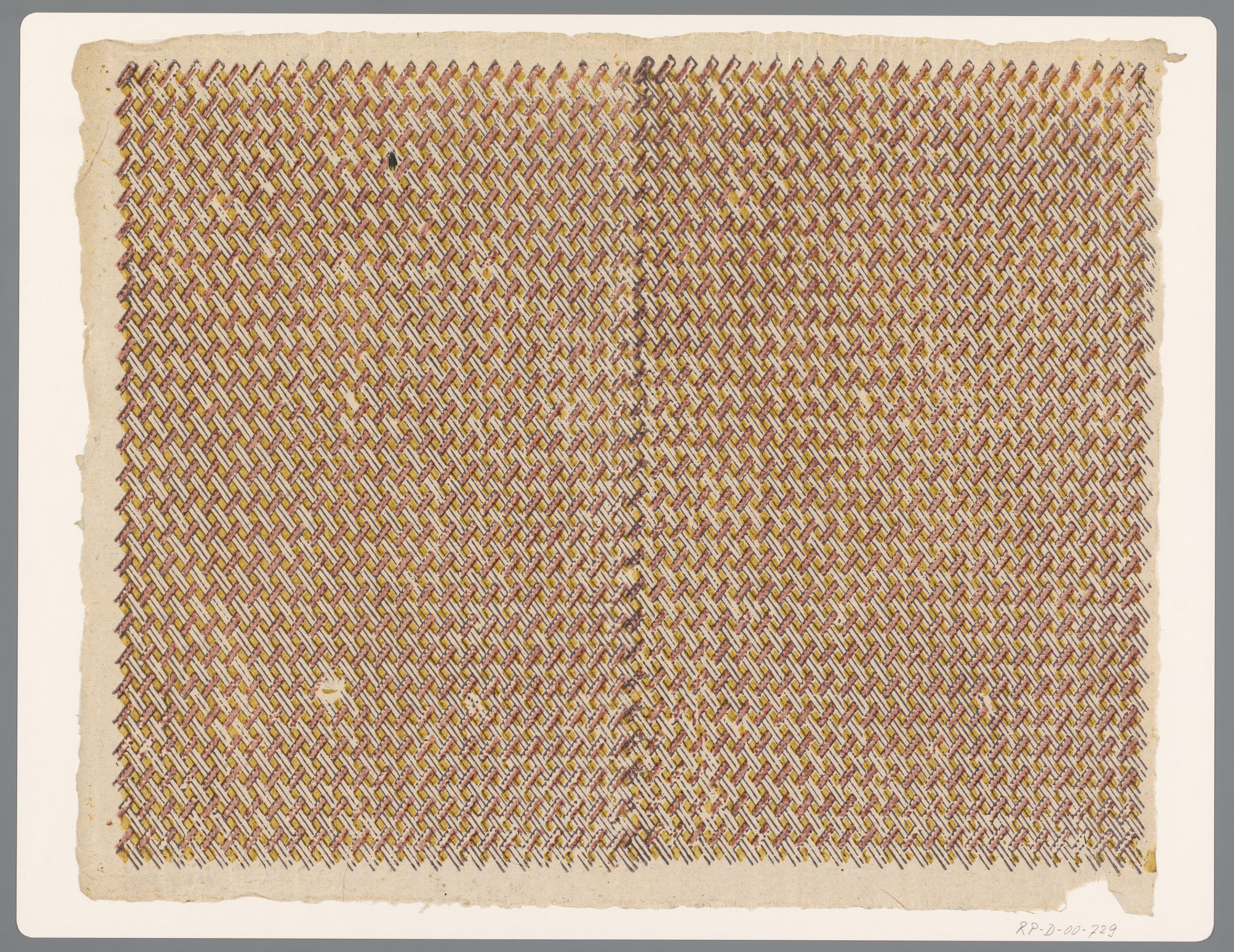Blad met ruitenpatroon van gevlochten banen