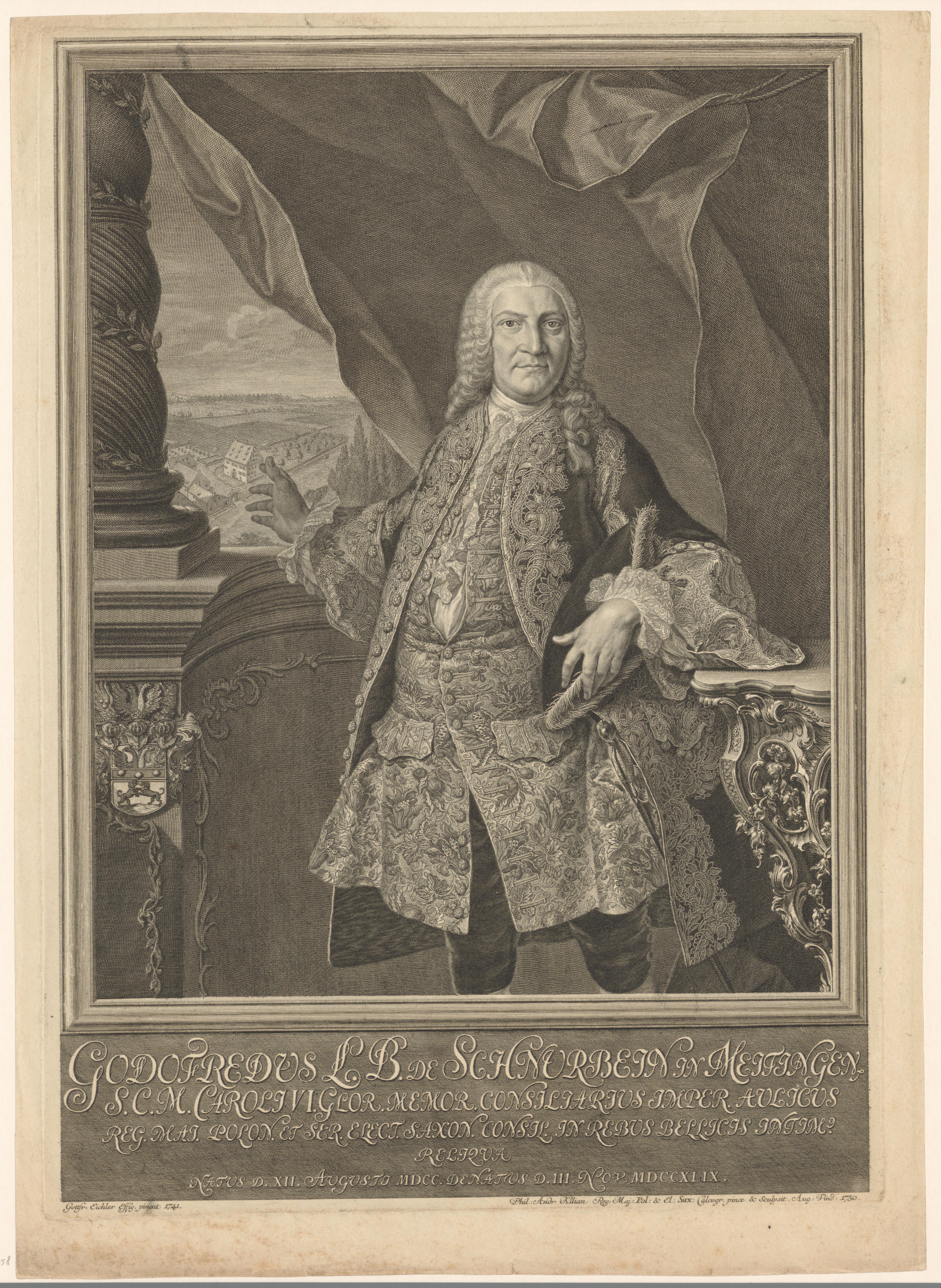 Portret van Gottfried Schnurbein von und zu Meitingen