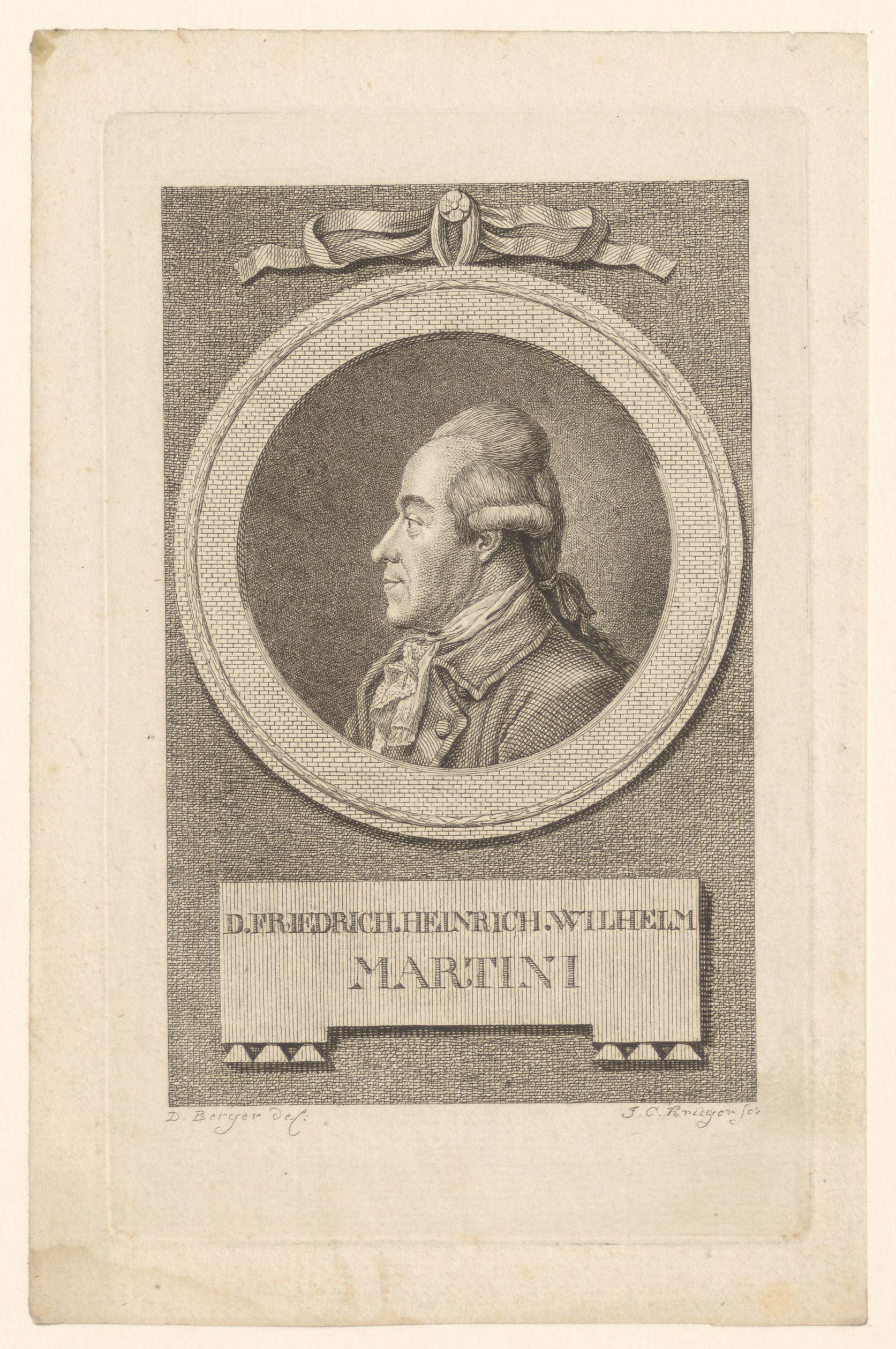 Portret van Friedrich Heinrich Wilhelm Martini