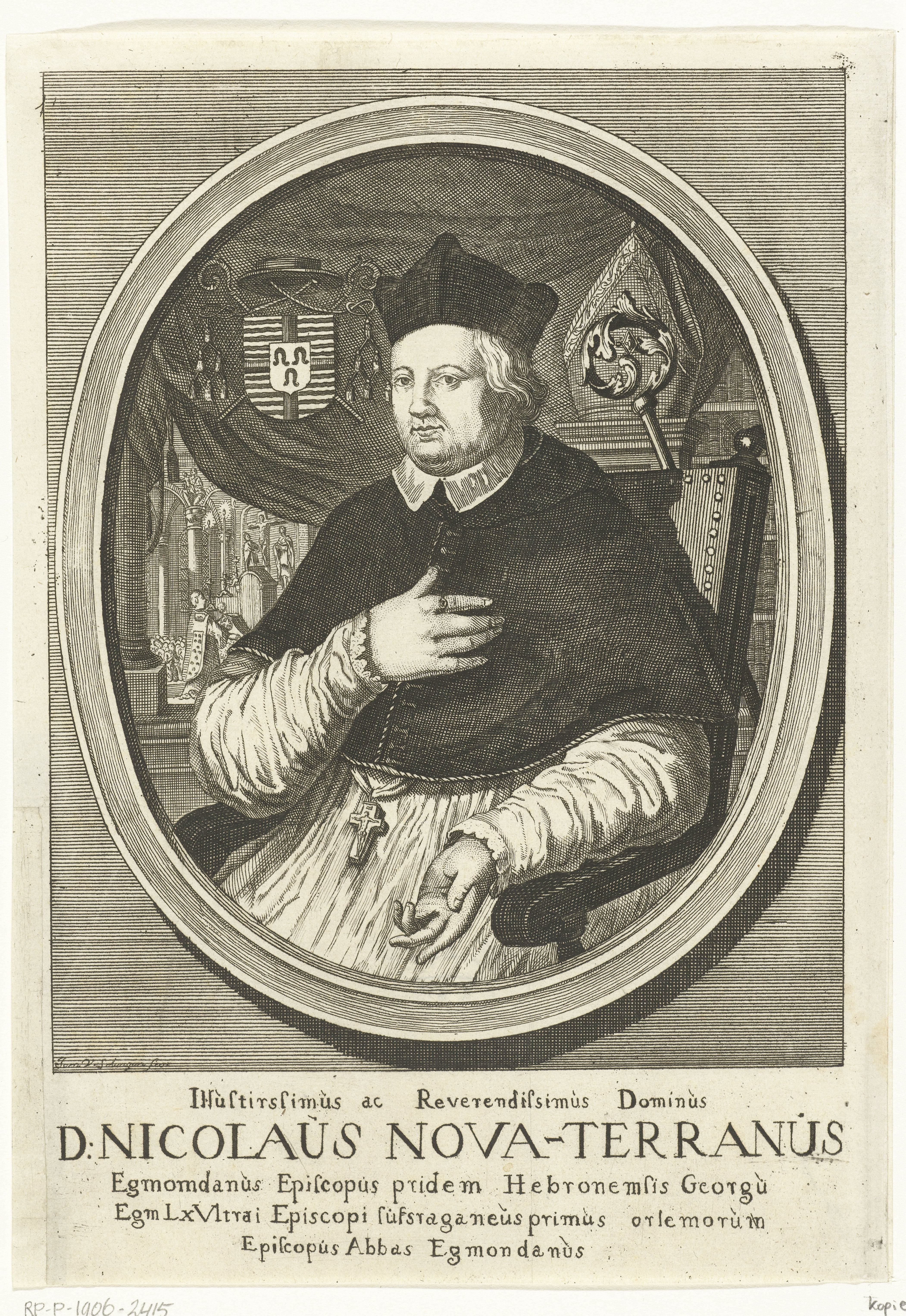 Portret van bisschop Nicolaas Nieuwland (Nikolaus à Nova Terra) van Haarlem